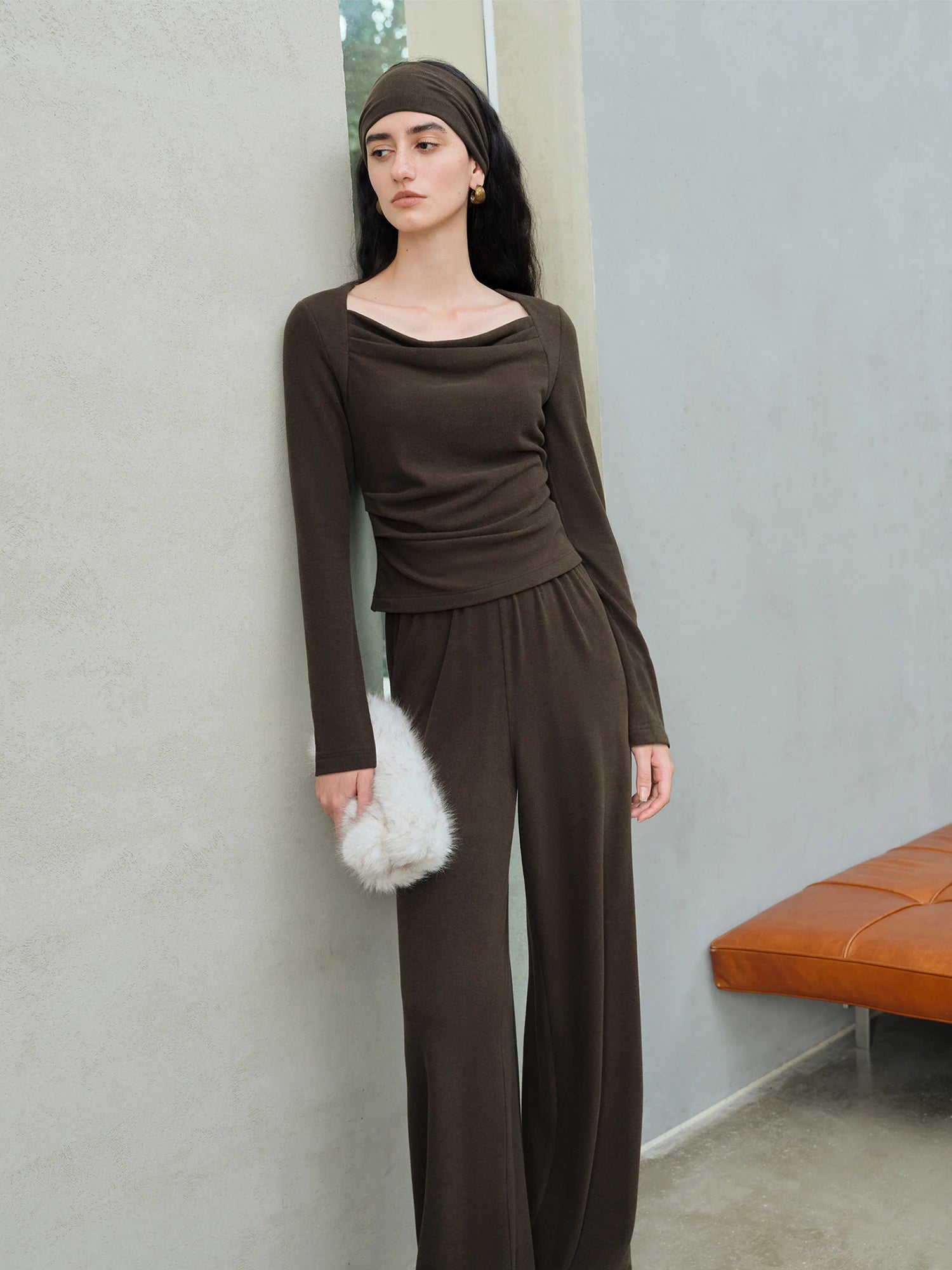 Elegant V-Neck Two-Piece Office Set
