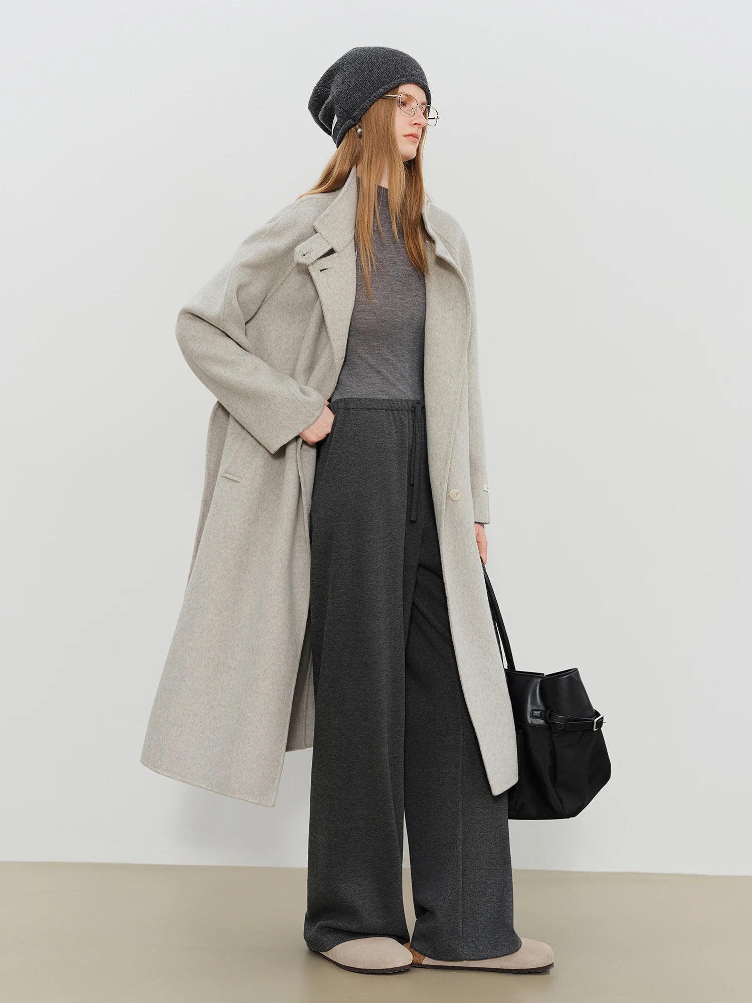 High-Waist Straight Floor-Length Casual Pants
