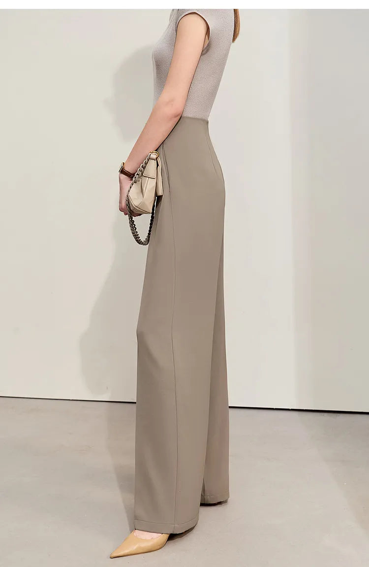 Loose Fit Wide Leg Twill Pants with Utility Details