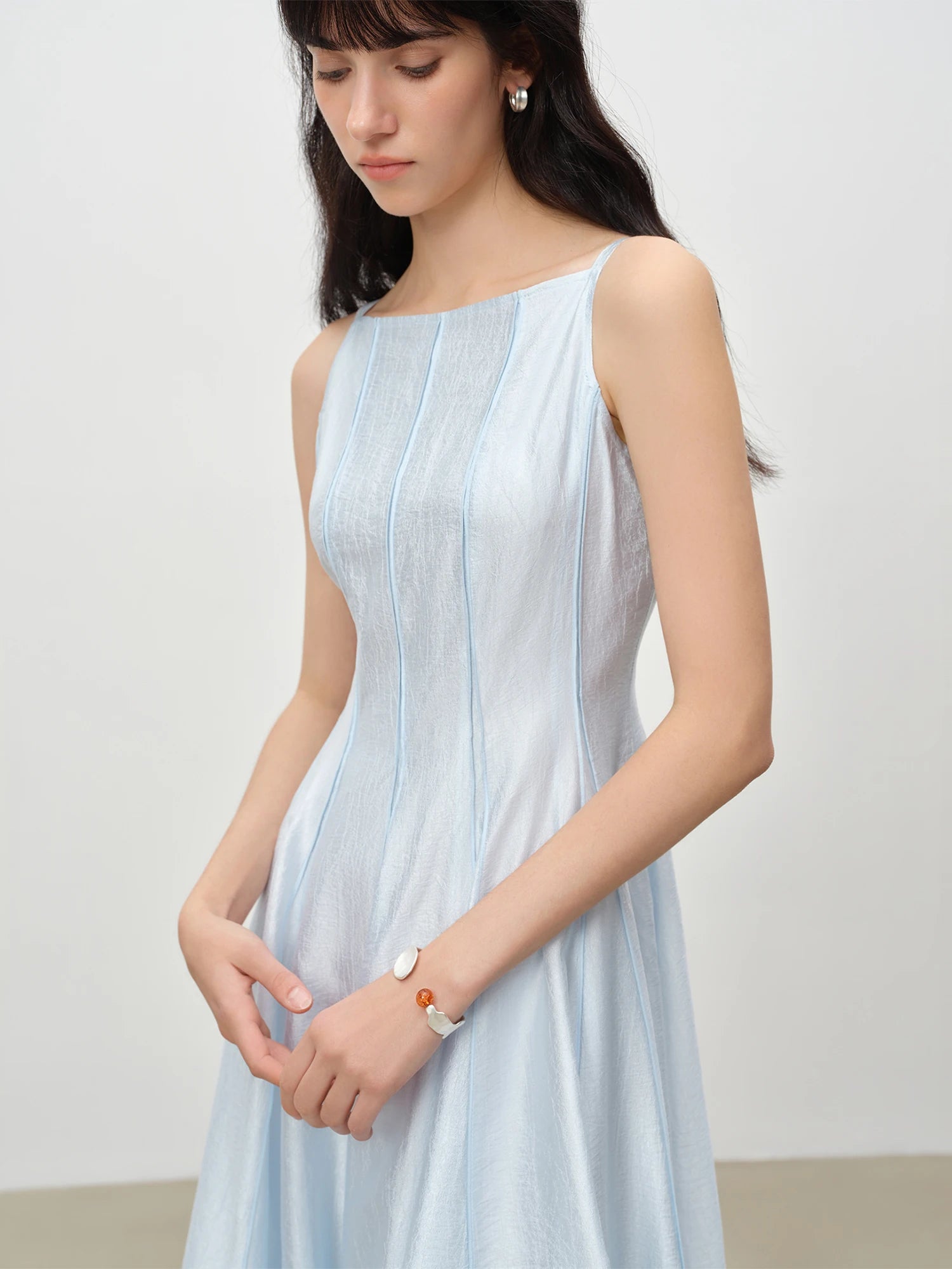 Elegant Satin A-Line Knee-Length Dress