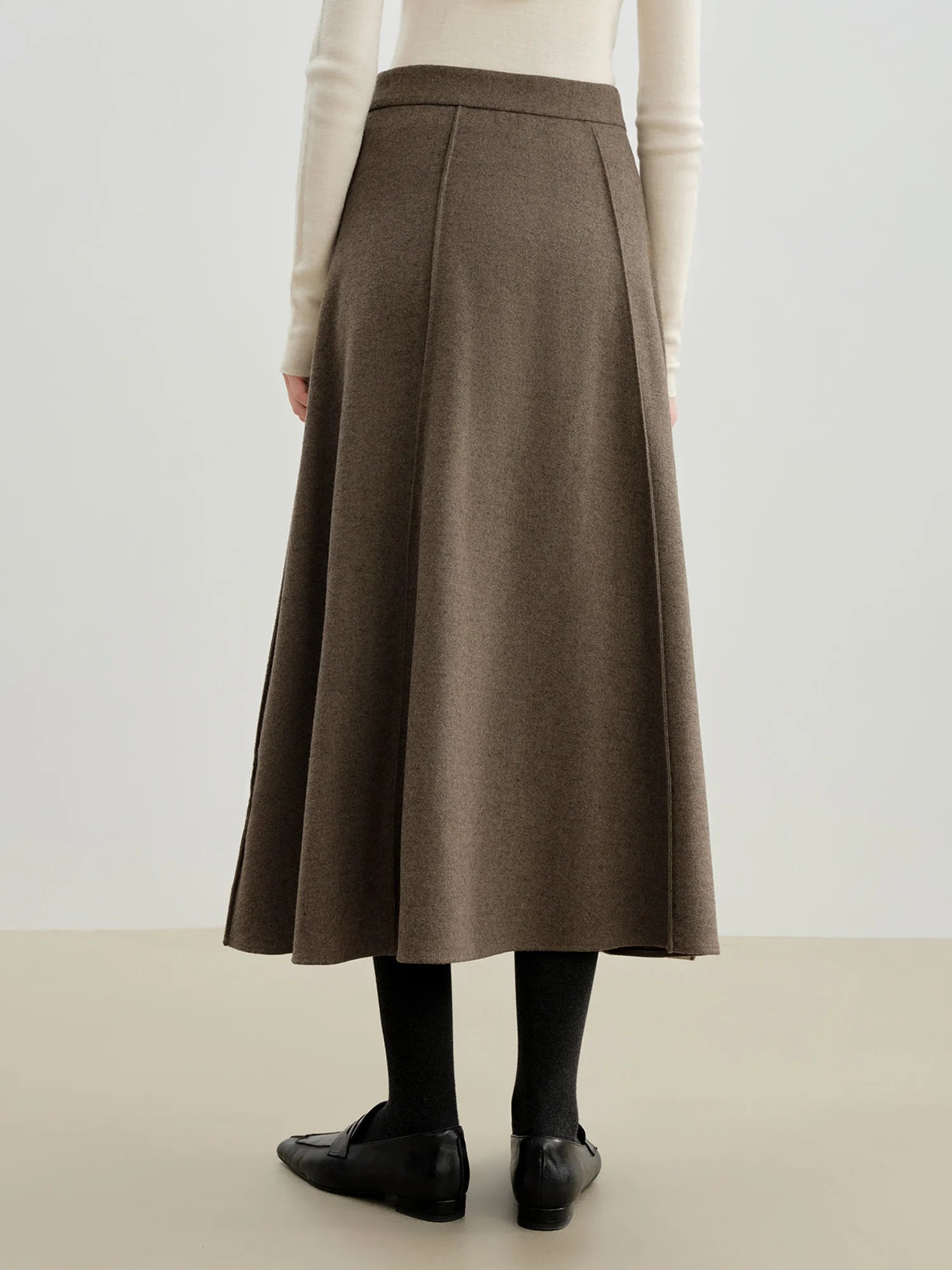 Ankle-Length A-Line Office Casual Skirt