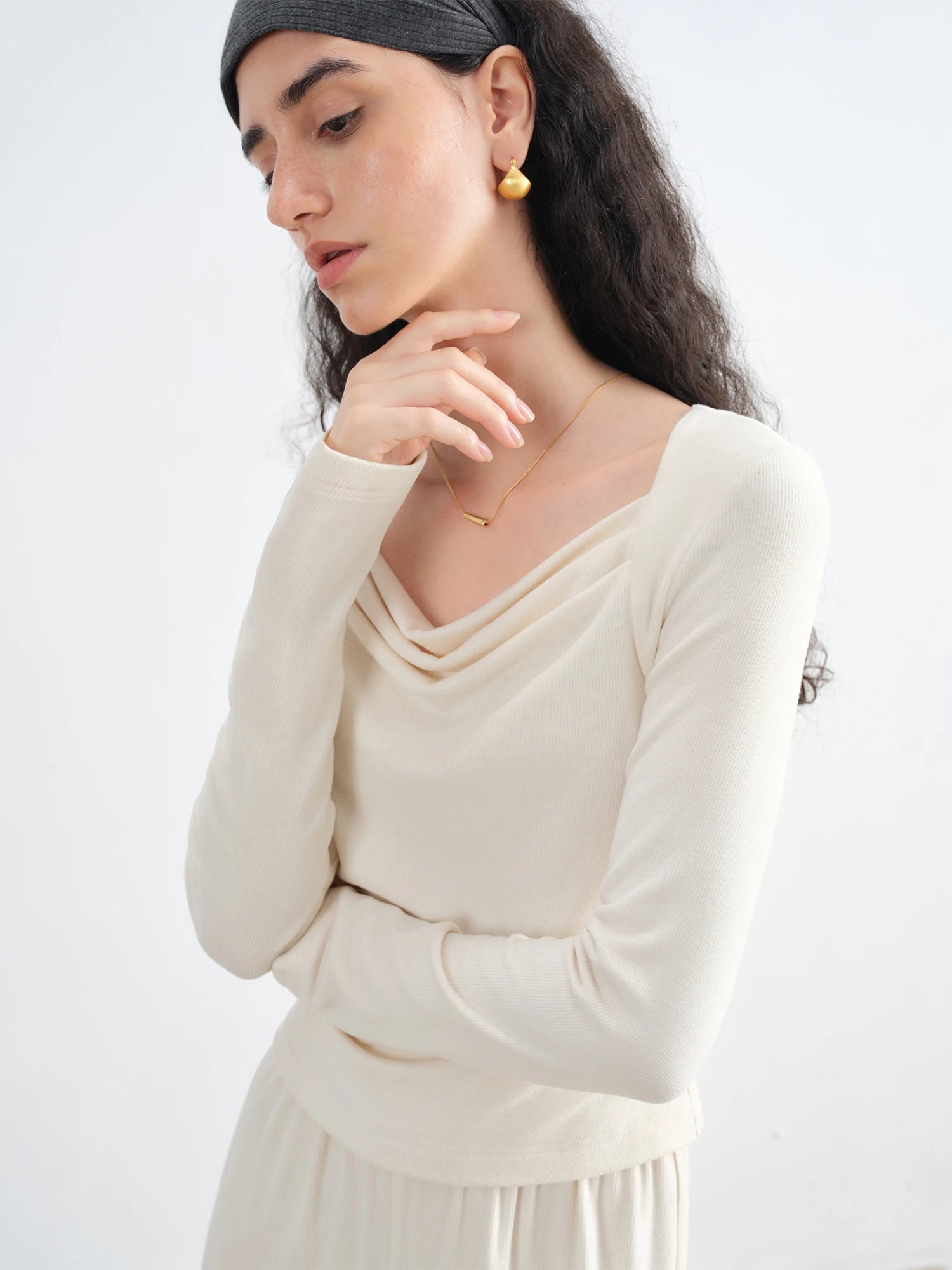 Elegant V-Neck Two-Piece Office Set