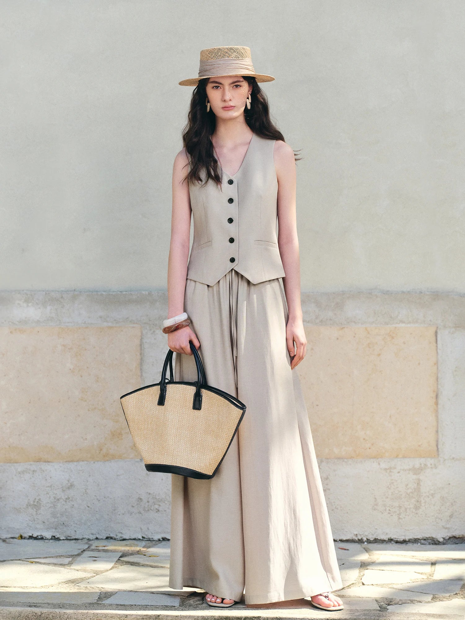 High-Waist Wide Leg Formal Commuting Pants