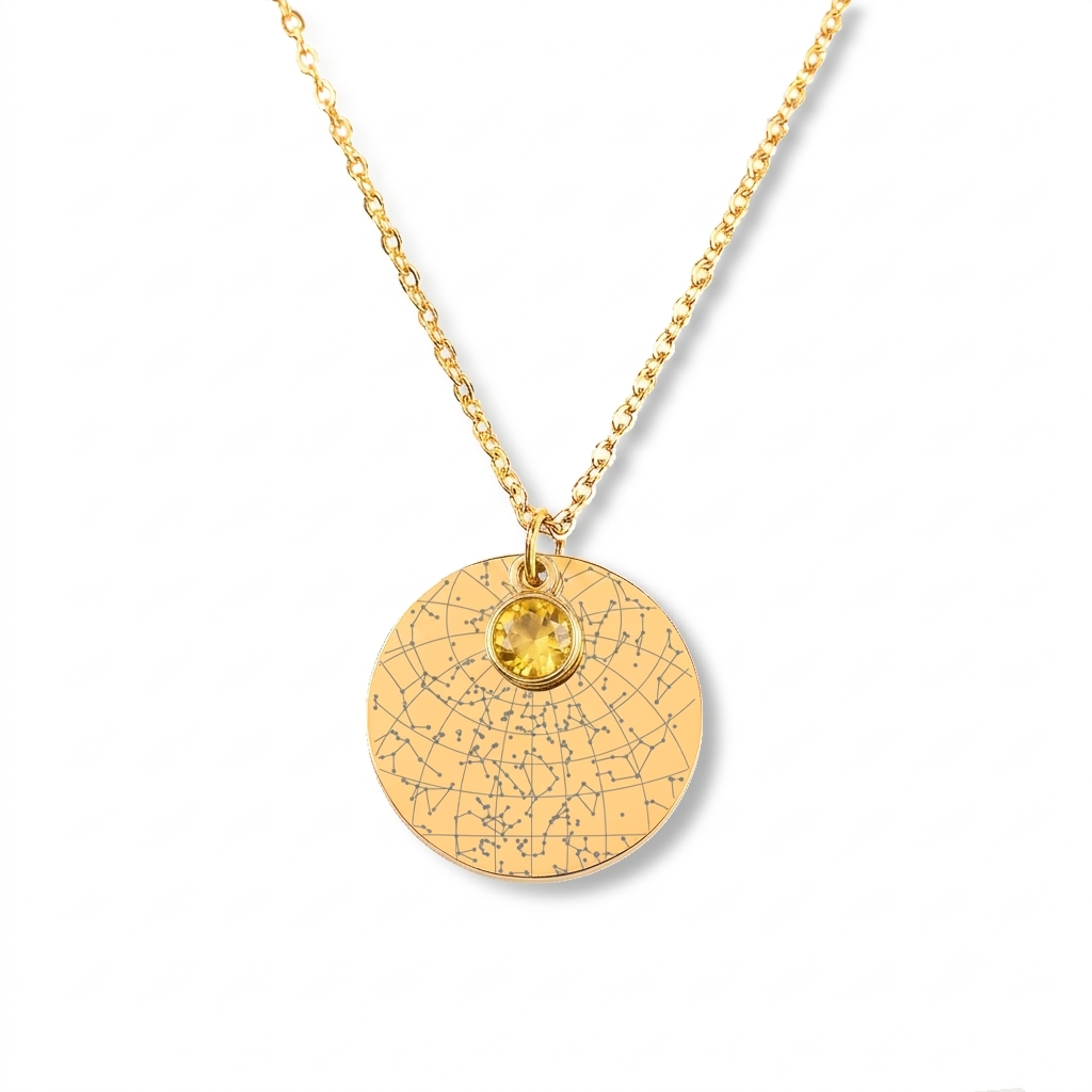 Star Map Necklace — Birthstone