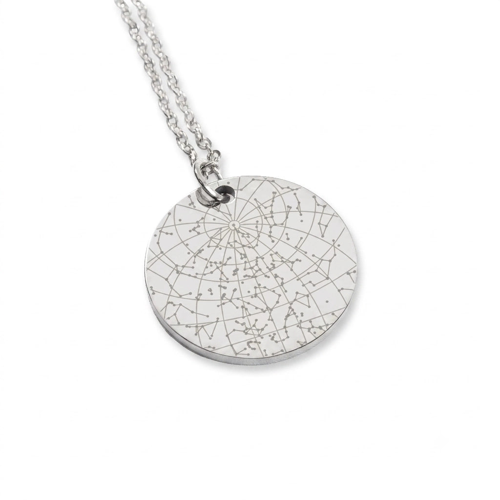 Star Map Necklace — Round, Steel