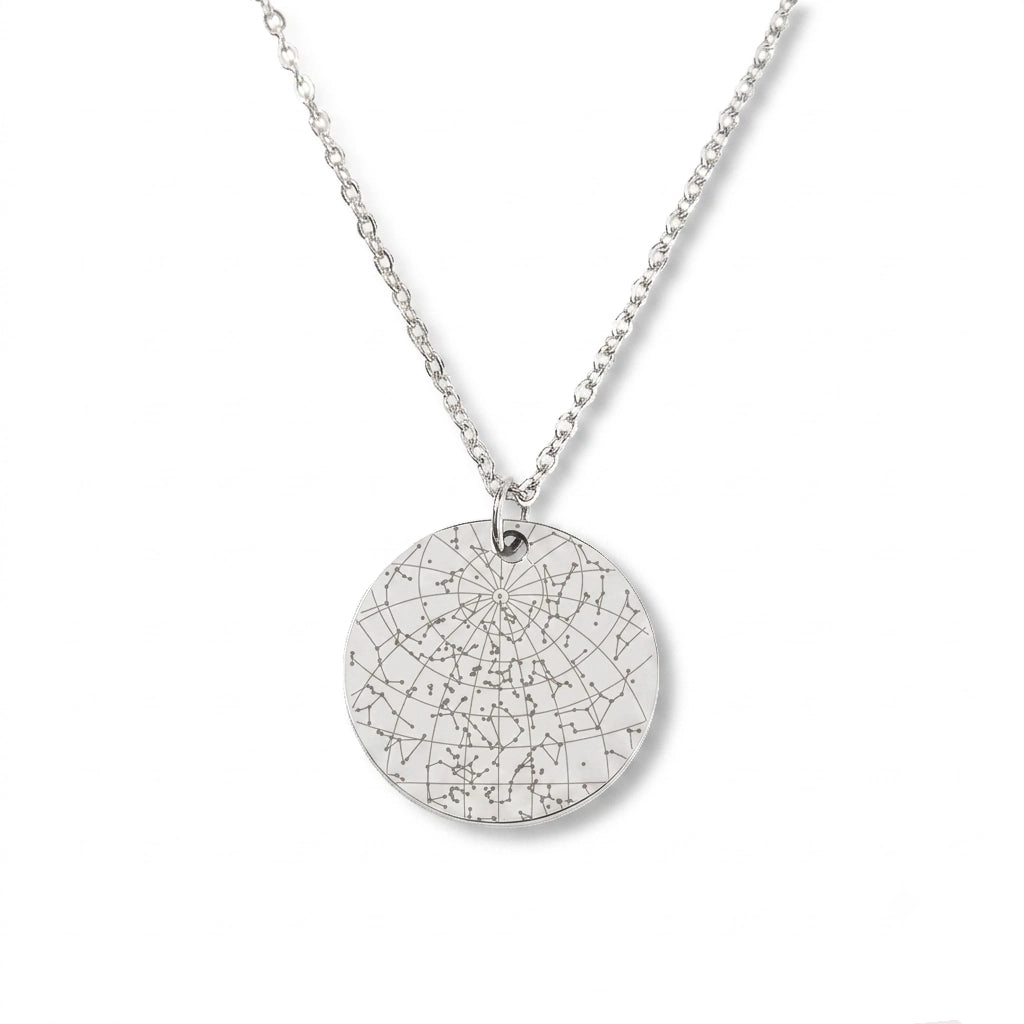 Star Map Necklace — Round, Steel