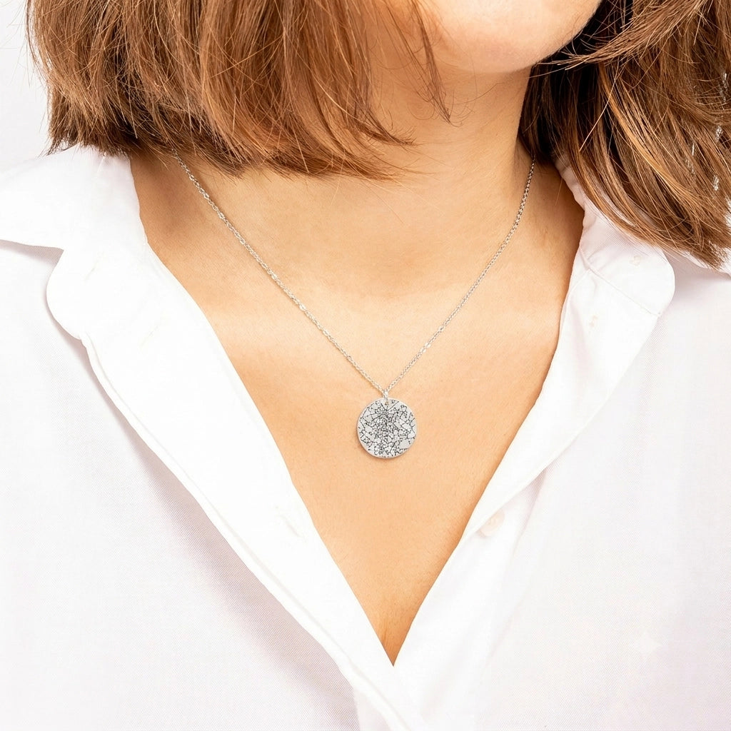 Star Map Necklace — Round, Steel