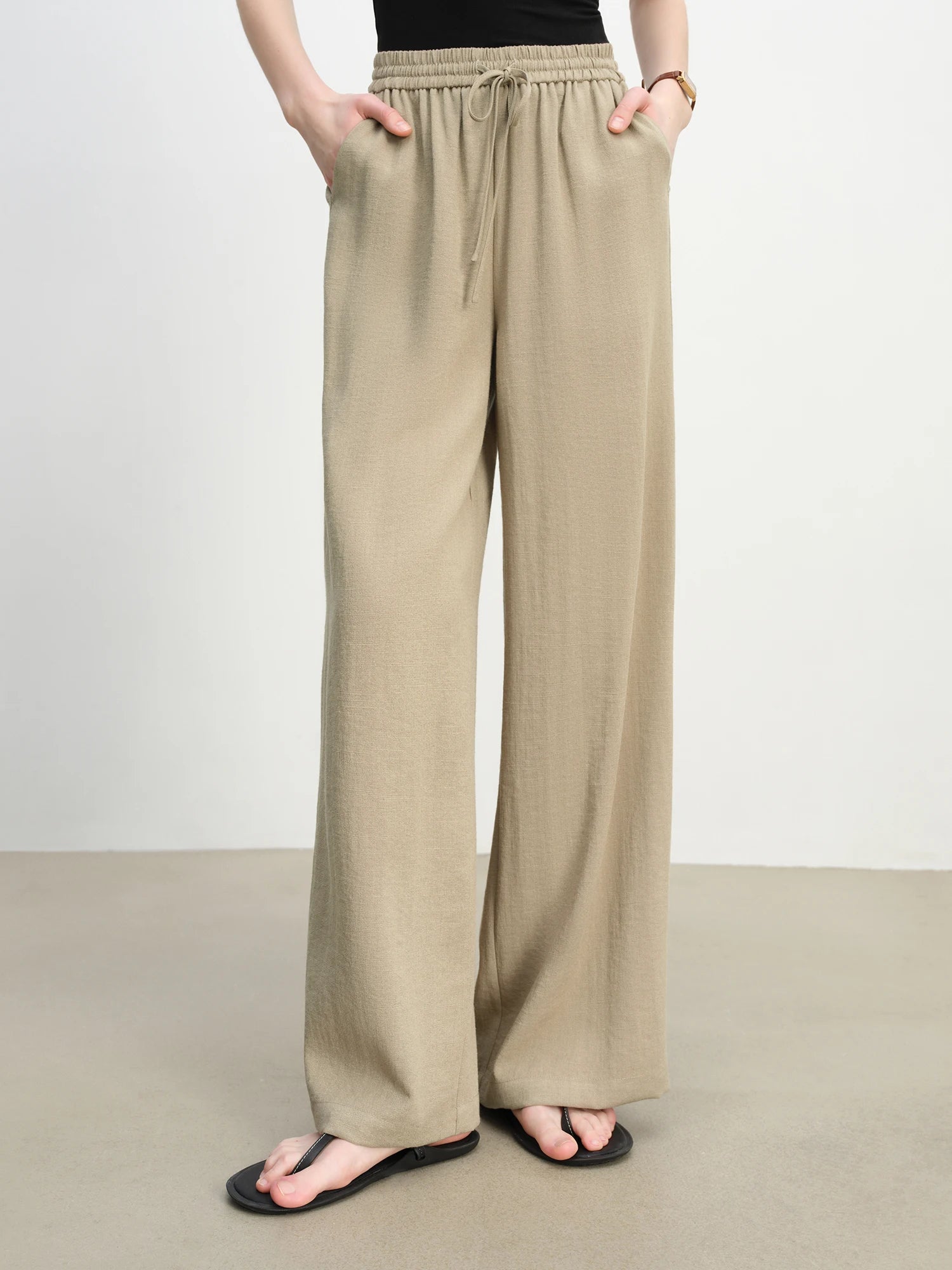 V-Neck Sleeveless Wide-Leg Two-Piece Set