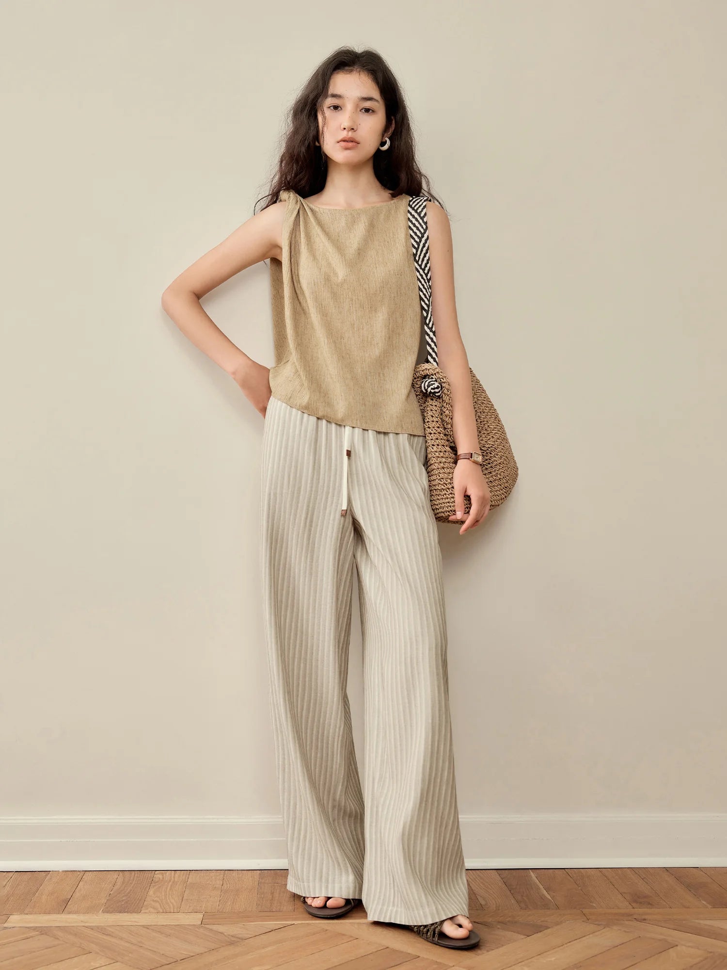 High-Waist Straight Leg Office Casual Pants