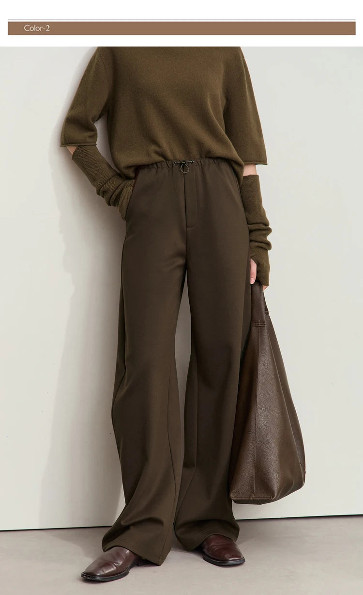 Loose Fit Straight Leg Drawstring Pants