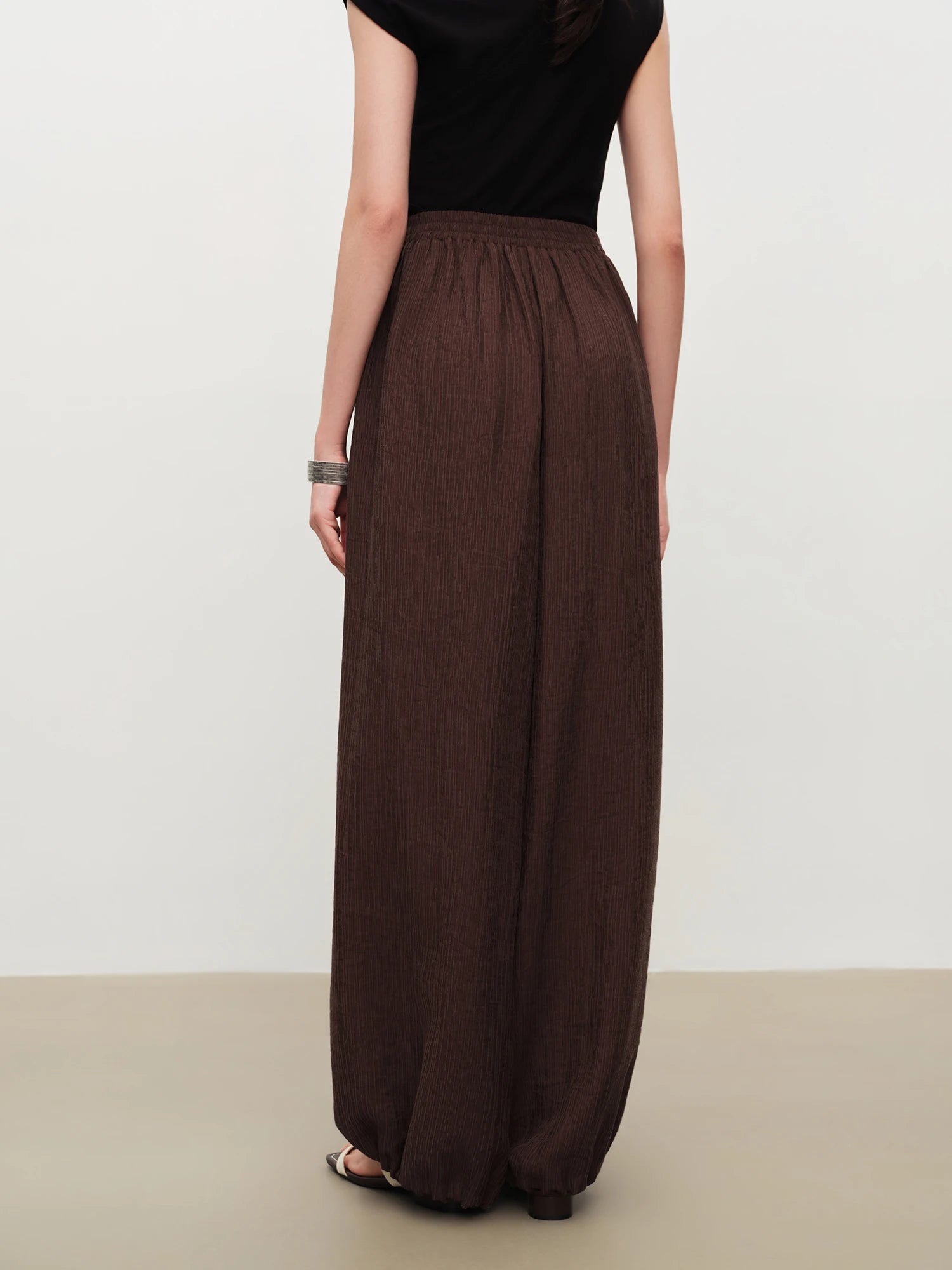 High-Waist Straight Leg Casual Pants with Pockets