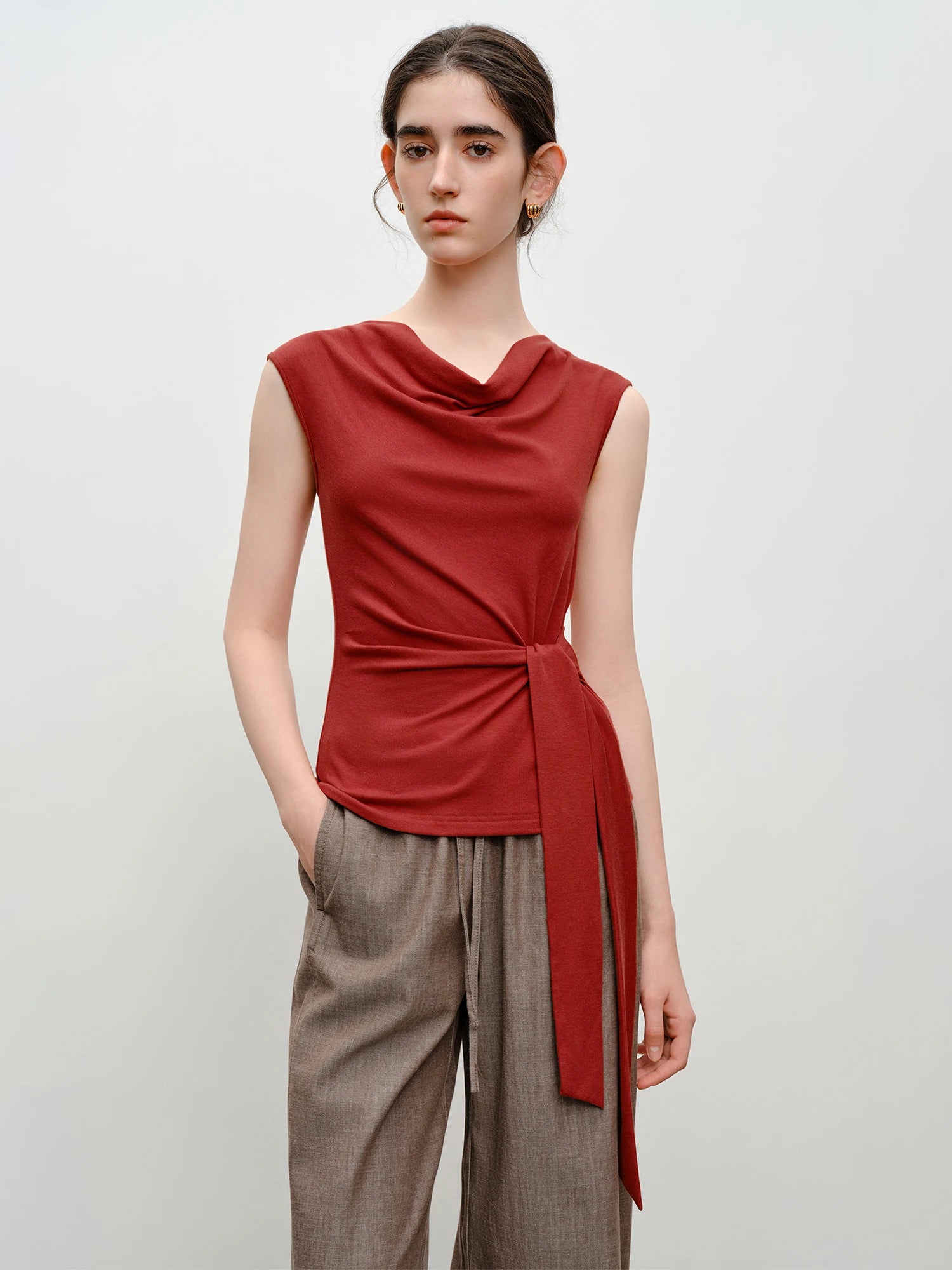 V-Neck Sleeveless Office Casual Knit Top