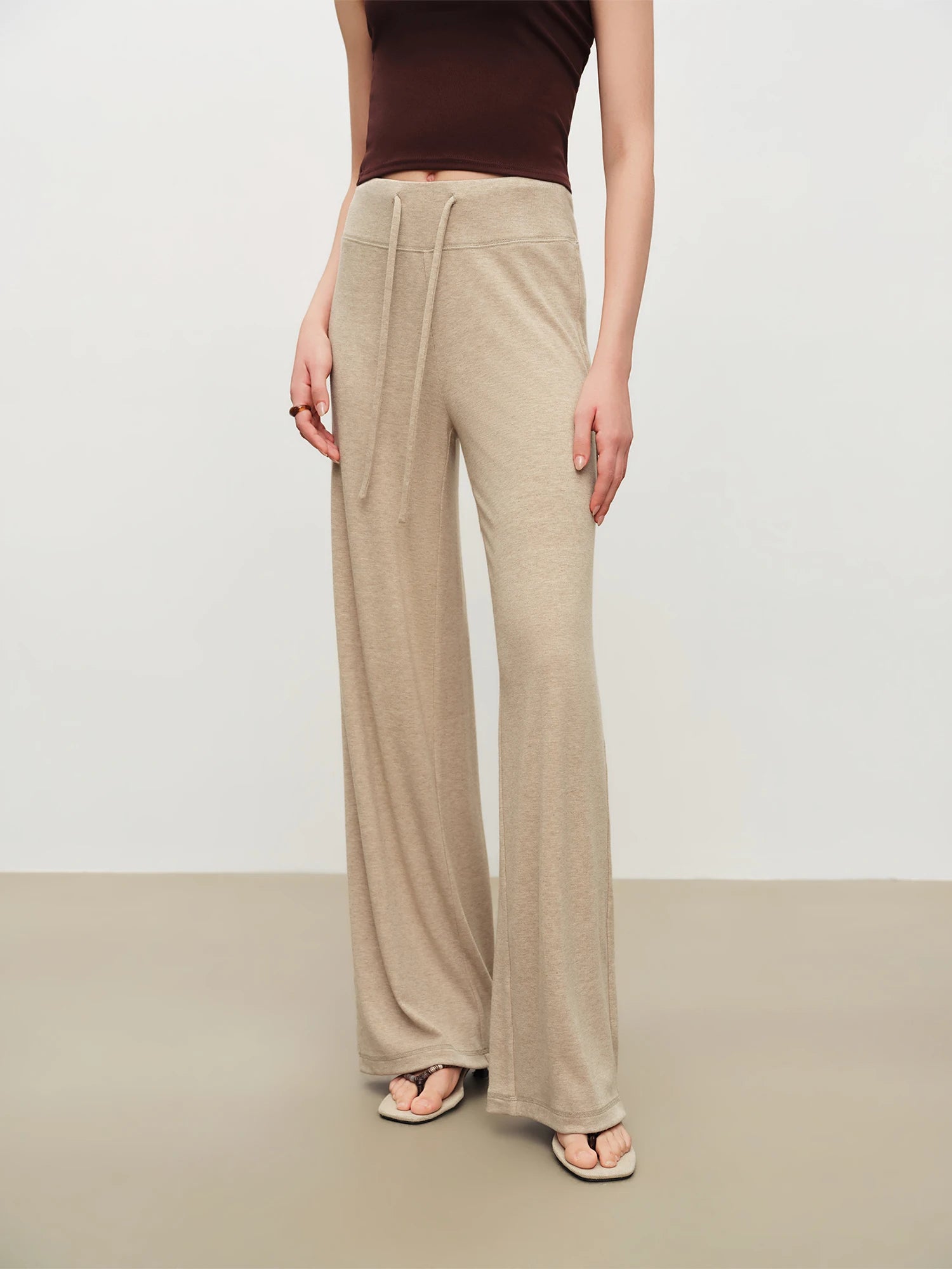 High-Waist Wide Leg Casual Pants