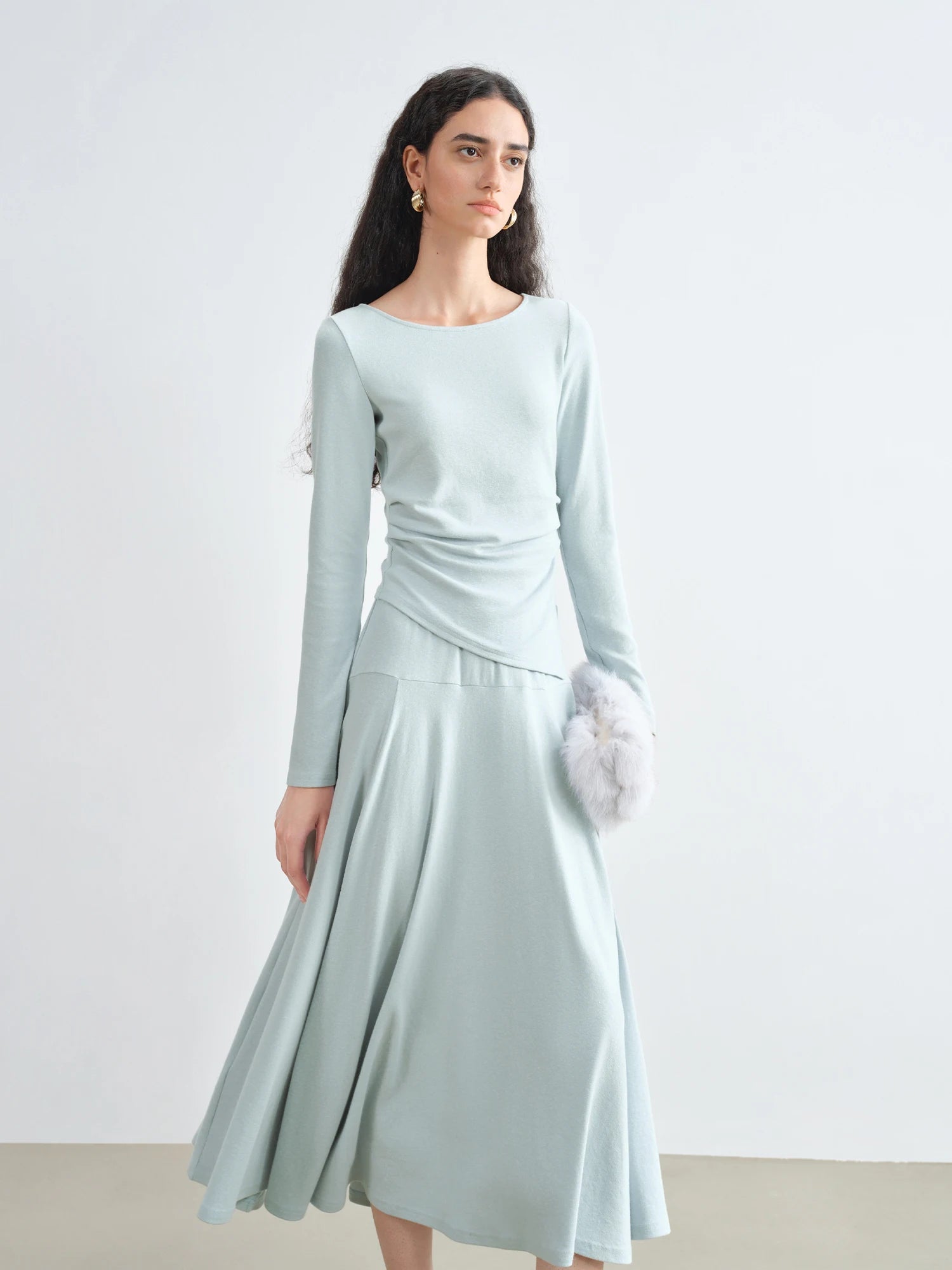 Office Lady A-Line Two-Piece Mid-Calf Set
