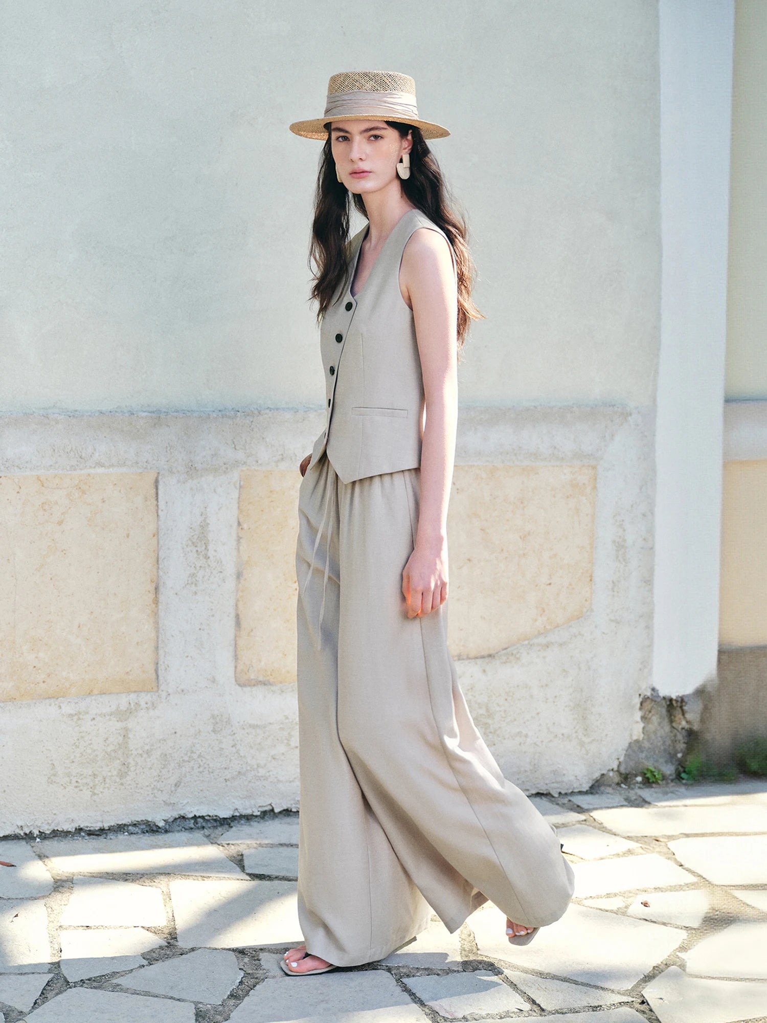 High-Waist Wide Leg Formal Commuting Pants