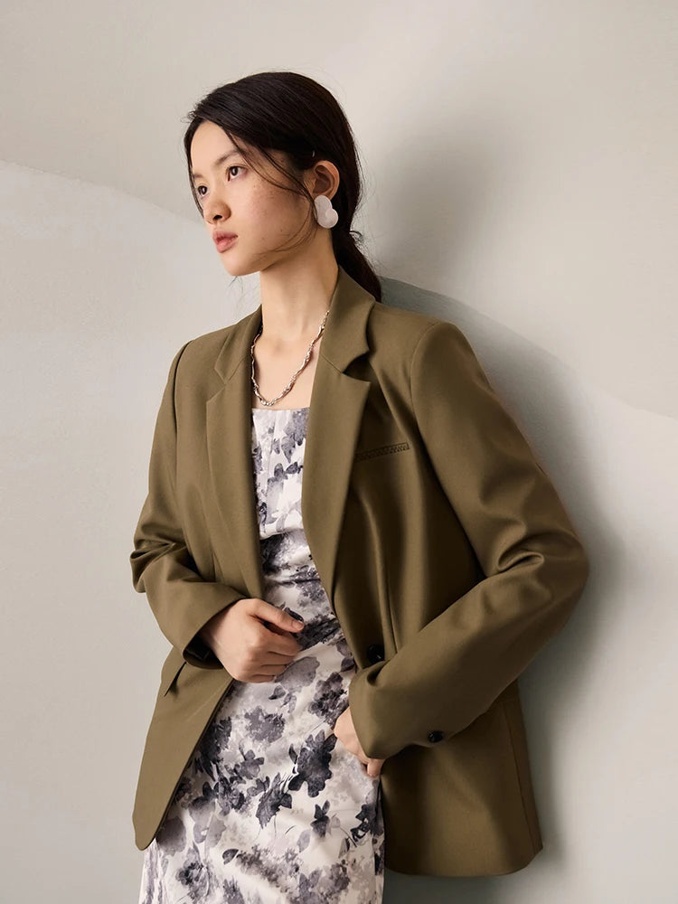 Elegant V-Neck Button Slim Jacket