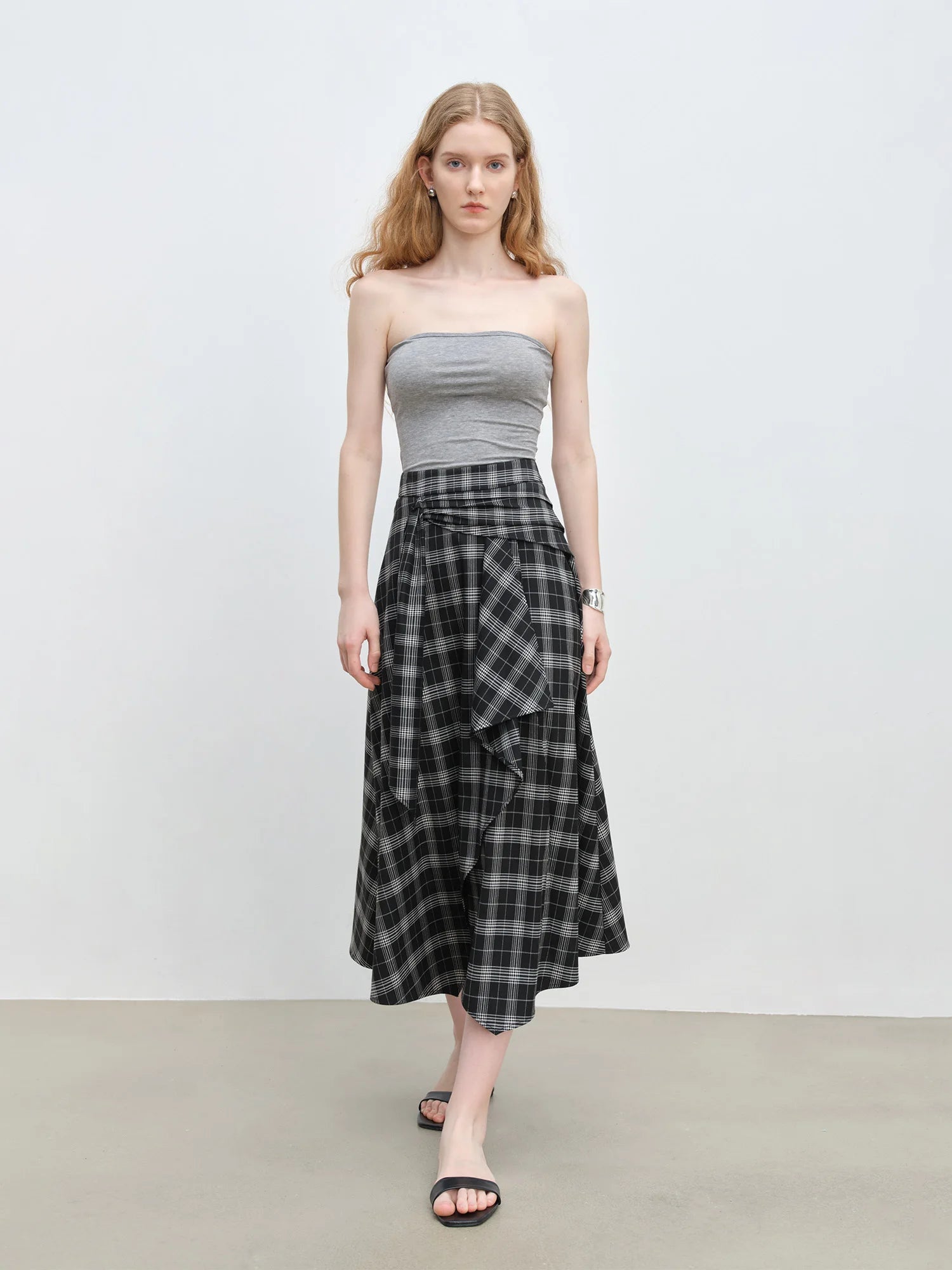 Empire Waist A-Line Mid-Calf Casual Office Dress