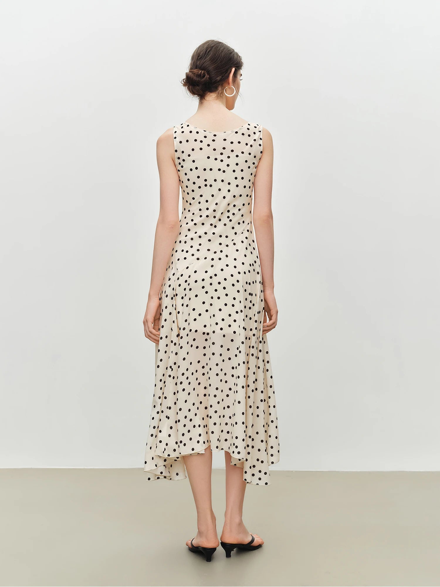 Polka Dot A-Line Midi Dress