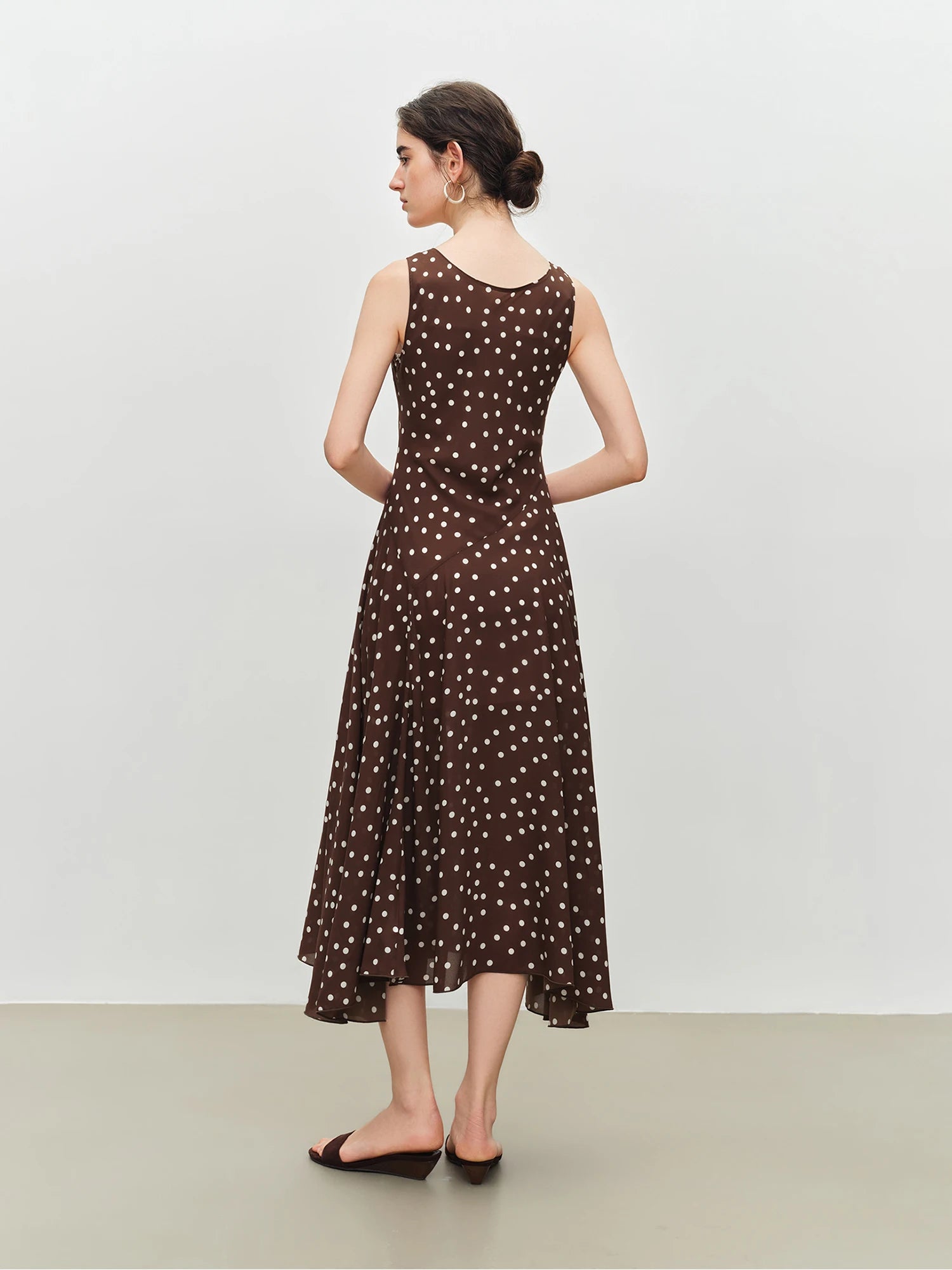 Polka Dot A-Line Midi Dress