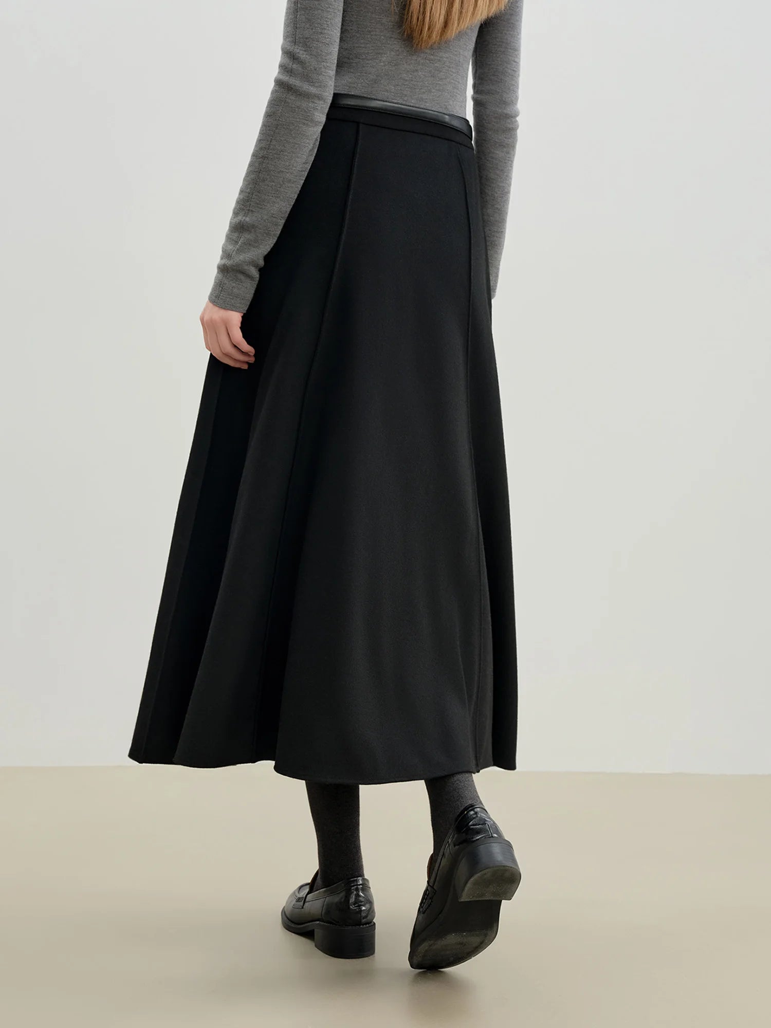 Ankle-Length A-Line Office Casual Skirt
