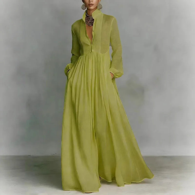 Elegant Floor-Length A-Line Maxi Dress