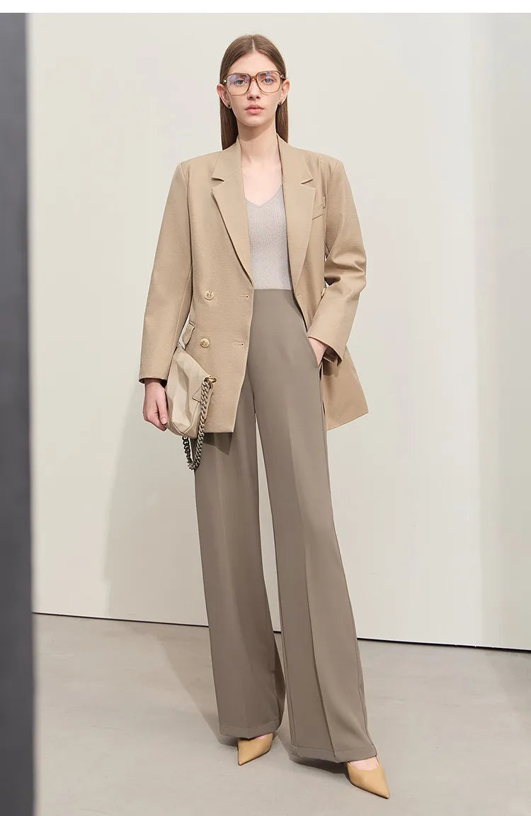 Loose Fit Wide Leg Twill Pants with Utility Details