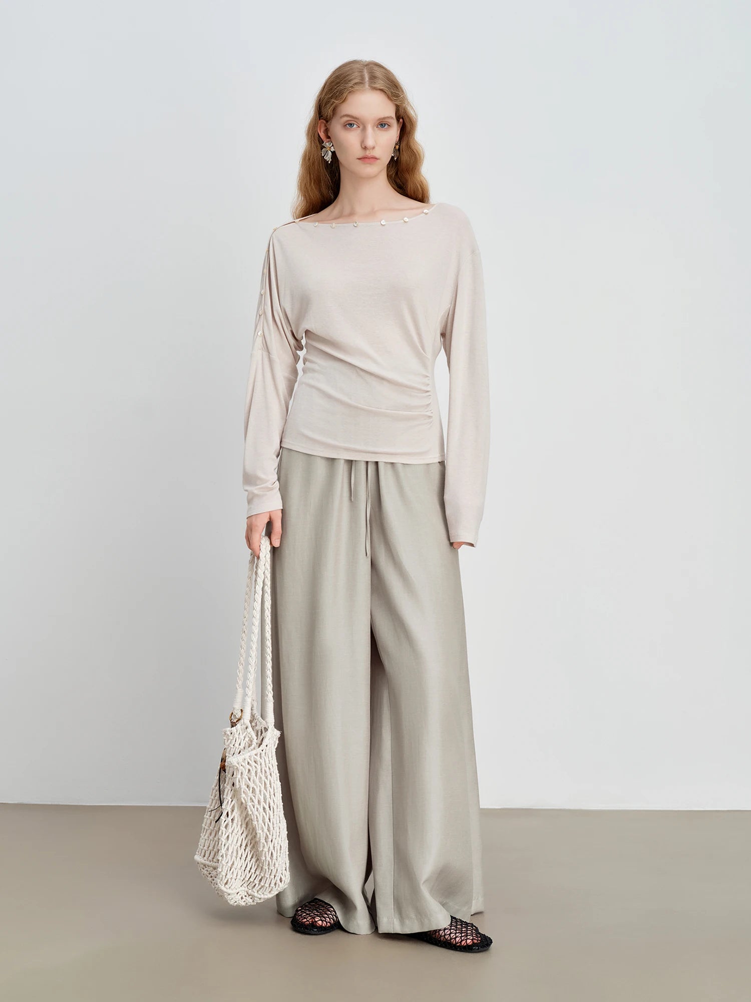 High-Waist Wide Leg Formal Commuting Pants