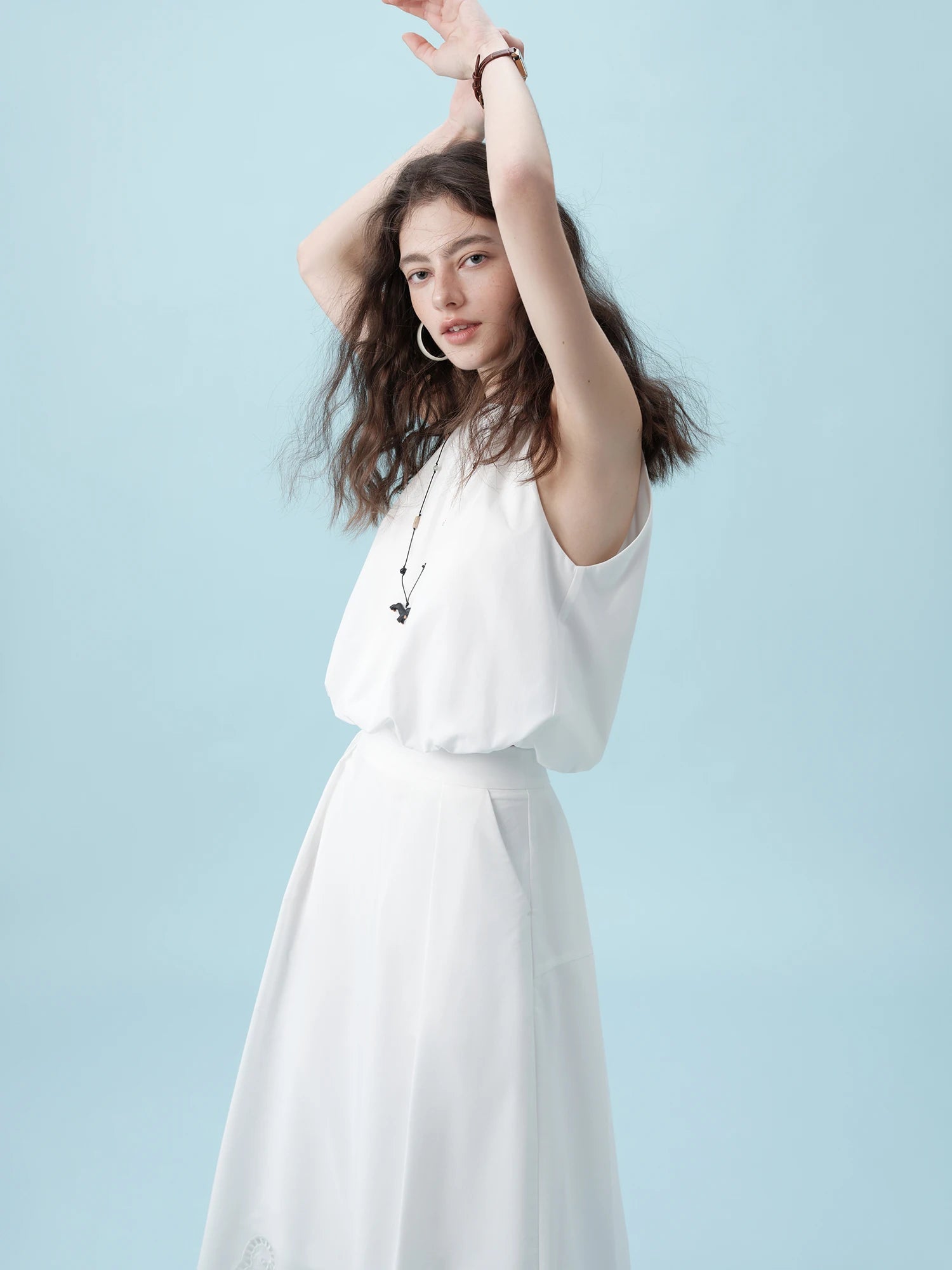 O-Neck Sleeveless Loose Ankle-Length Casual Two-Piece Set