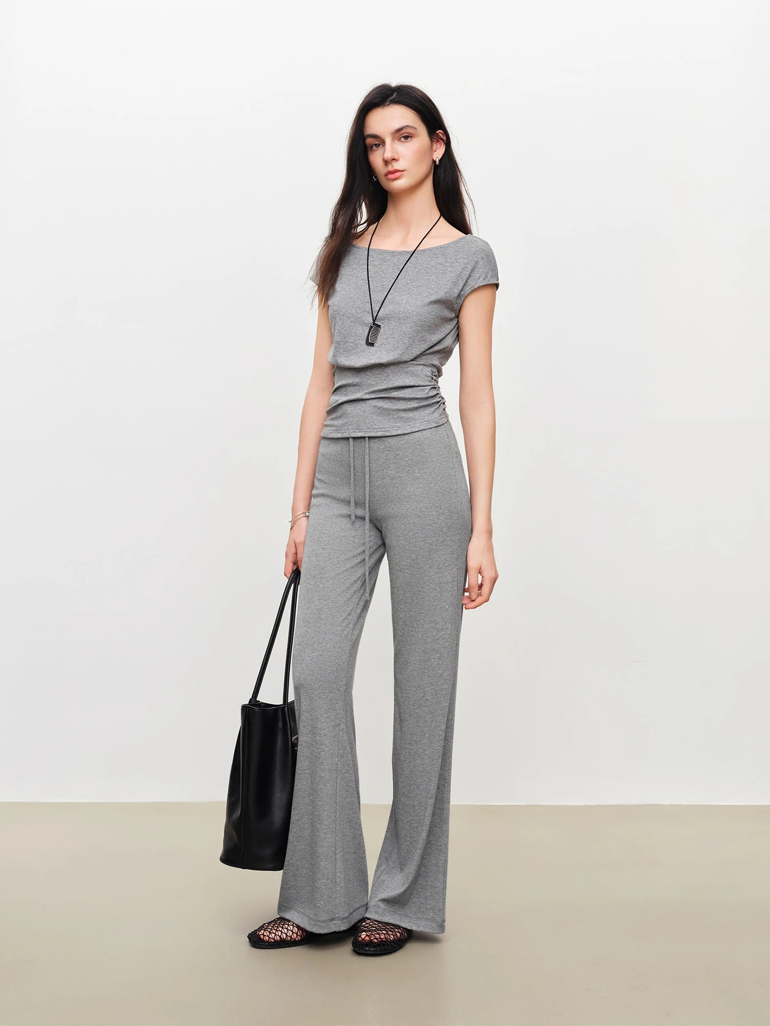 High-Waist Wide Leg Casual Pants