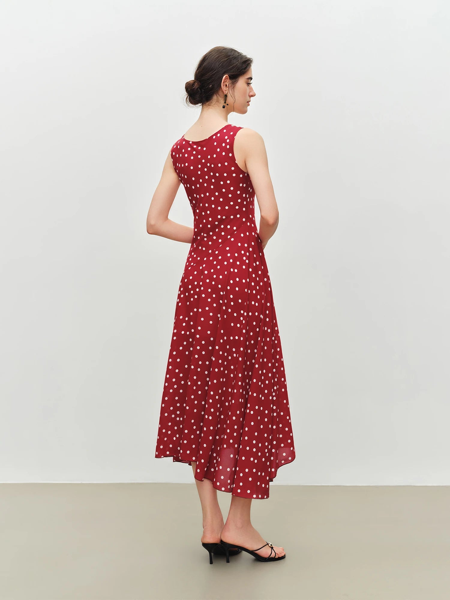 Polka Dot A-Line Midi Dress