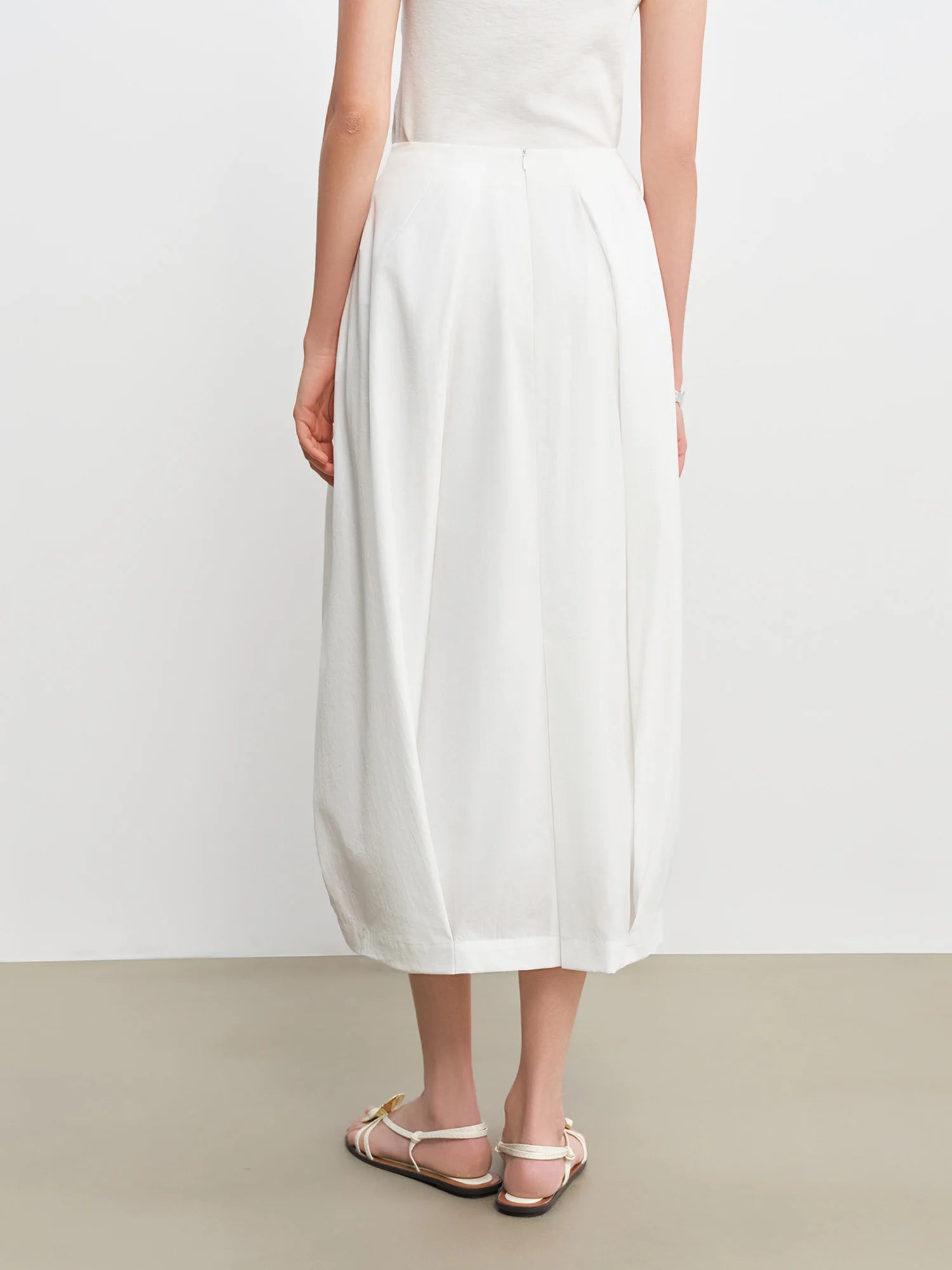 Elegant Lace-Up A-Line Midi Dress