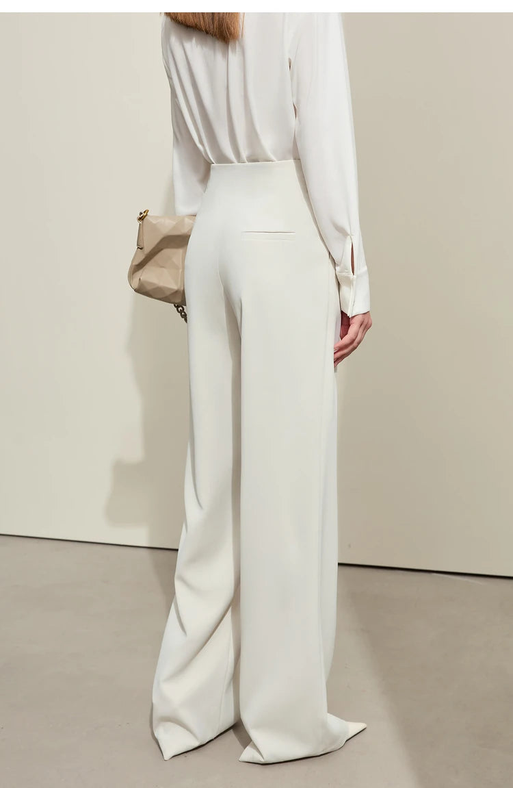 Loose Fit V-Neck Blazer and Wide Leg Pant Set