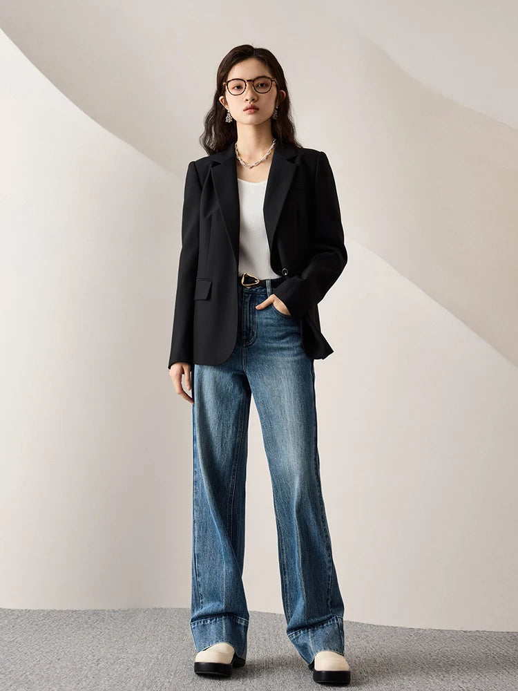 Elegant V-Neck Button Slim Jacket