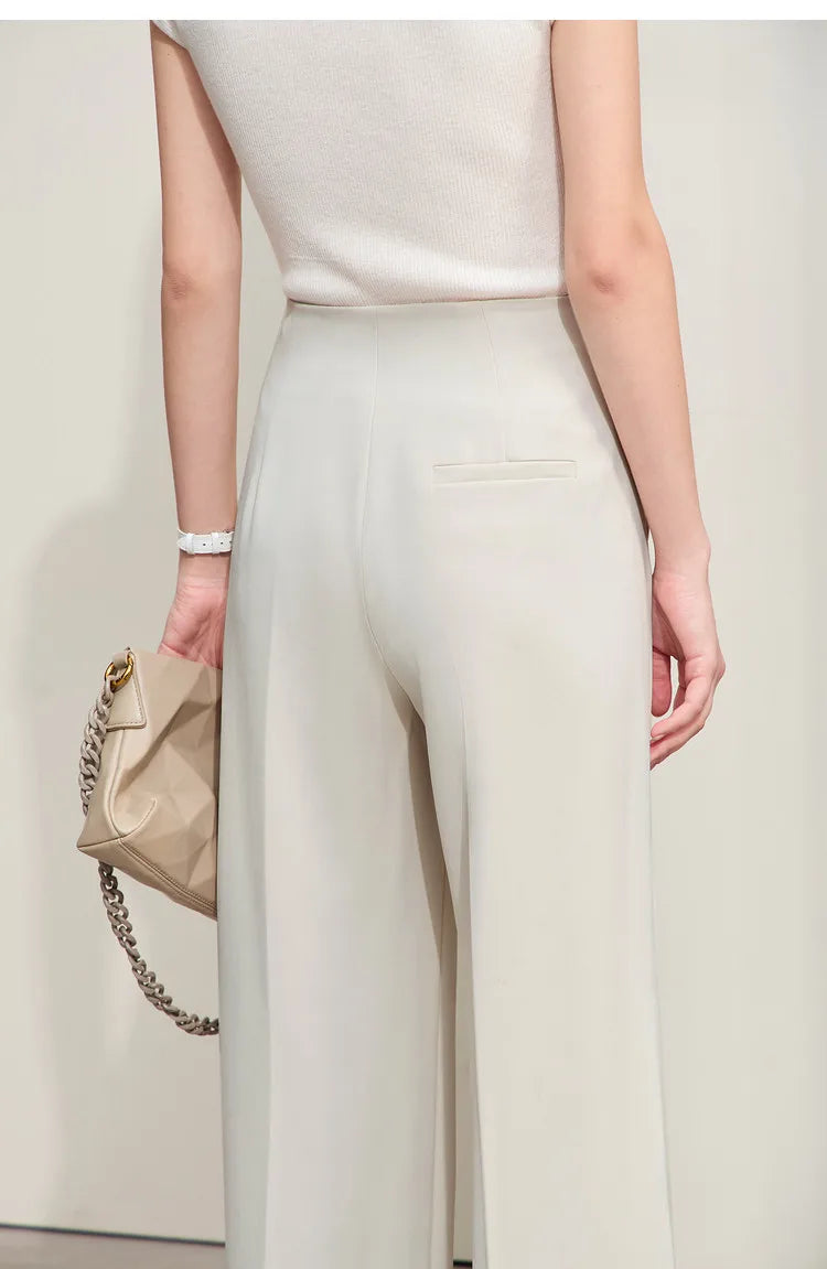 Loose Fit Wide Leg Twill Pants with Utility Details