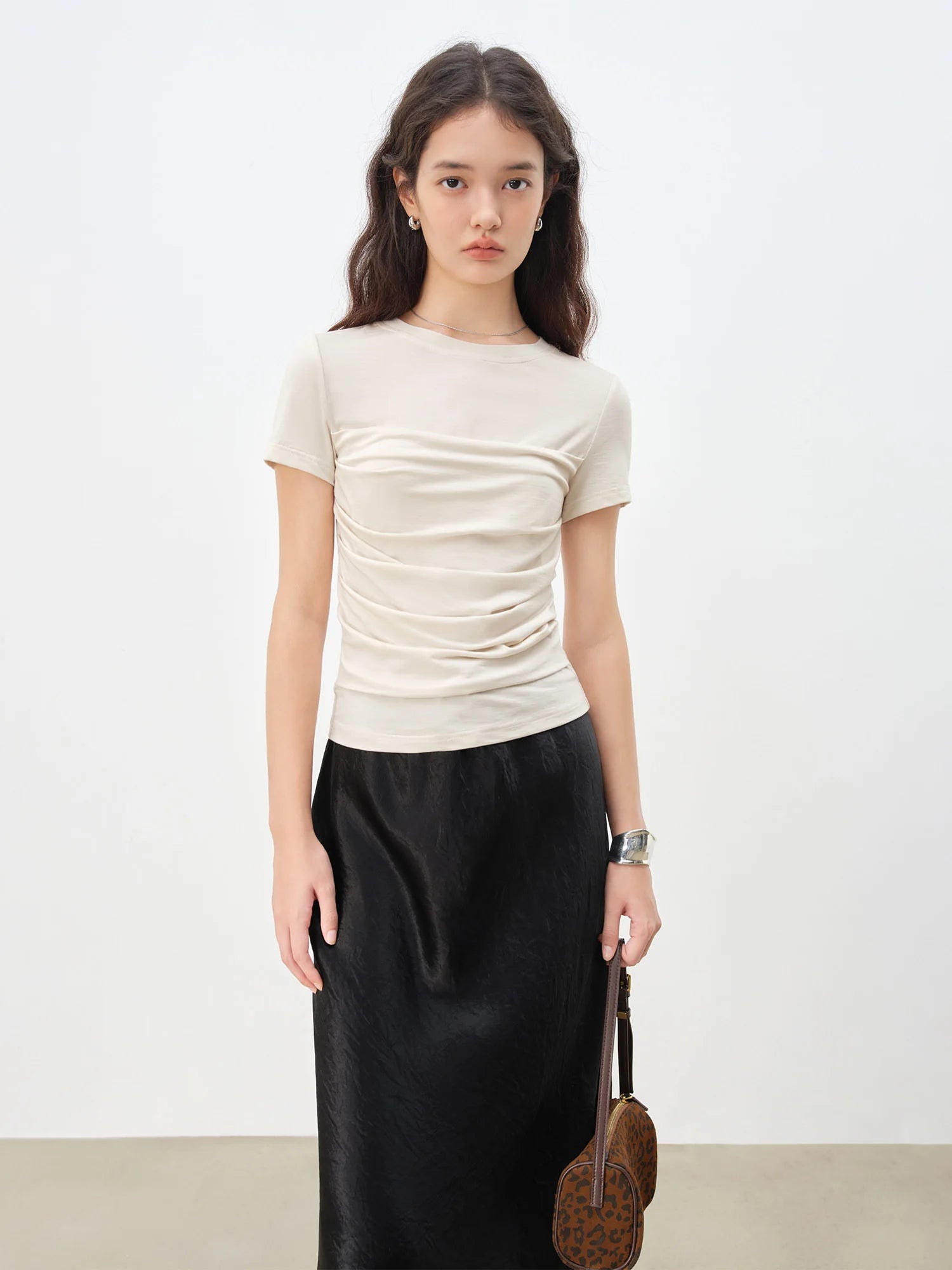 Lyocell Short Sleeve Basic Tee – Women’s Casual Office Top
