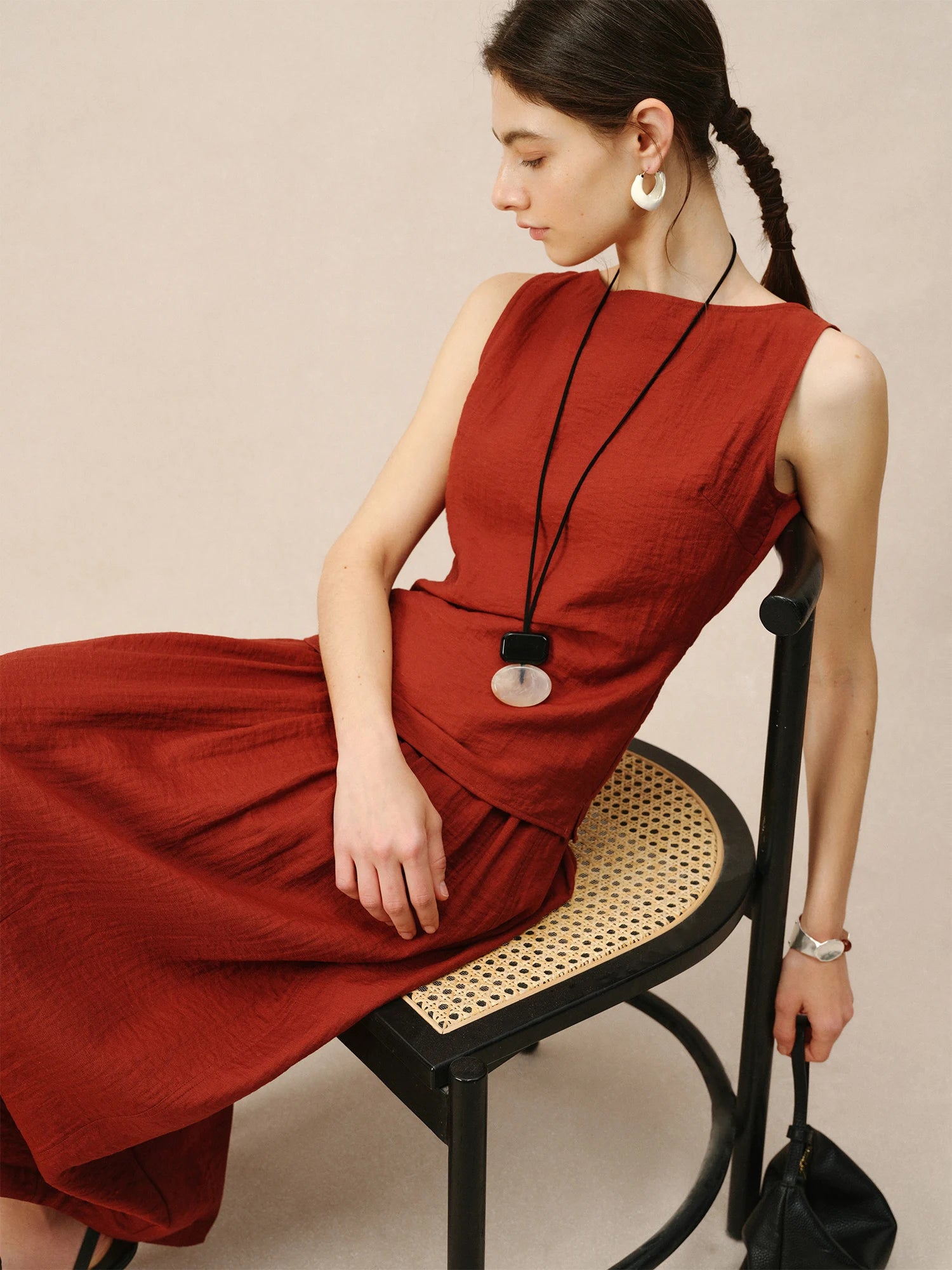 O-Neck Sleeveless A-Line Mid-Calf Casual Summer Set