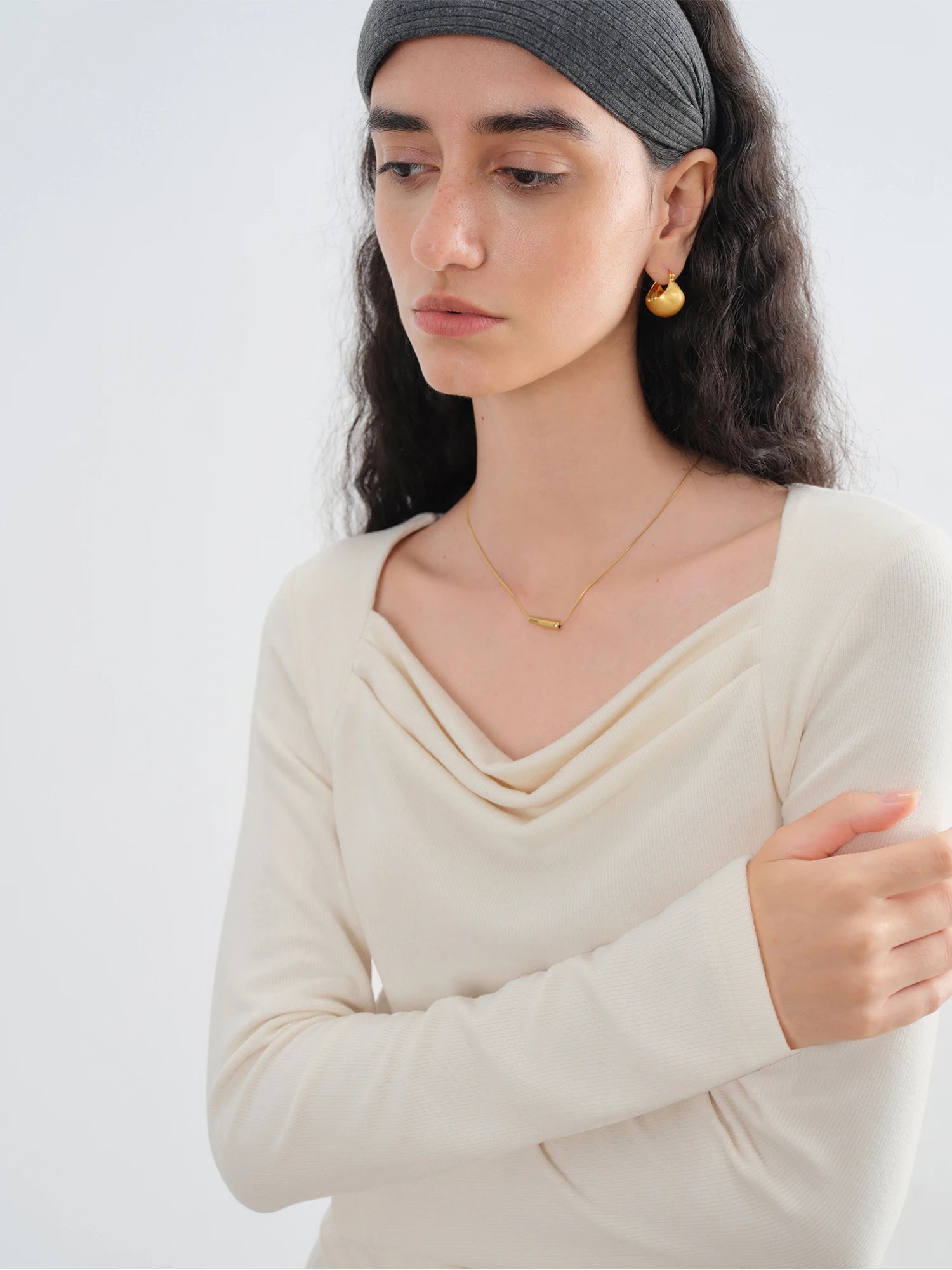 Elegant V-Neck Two-Piece Office Set