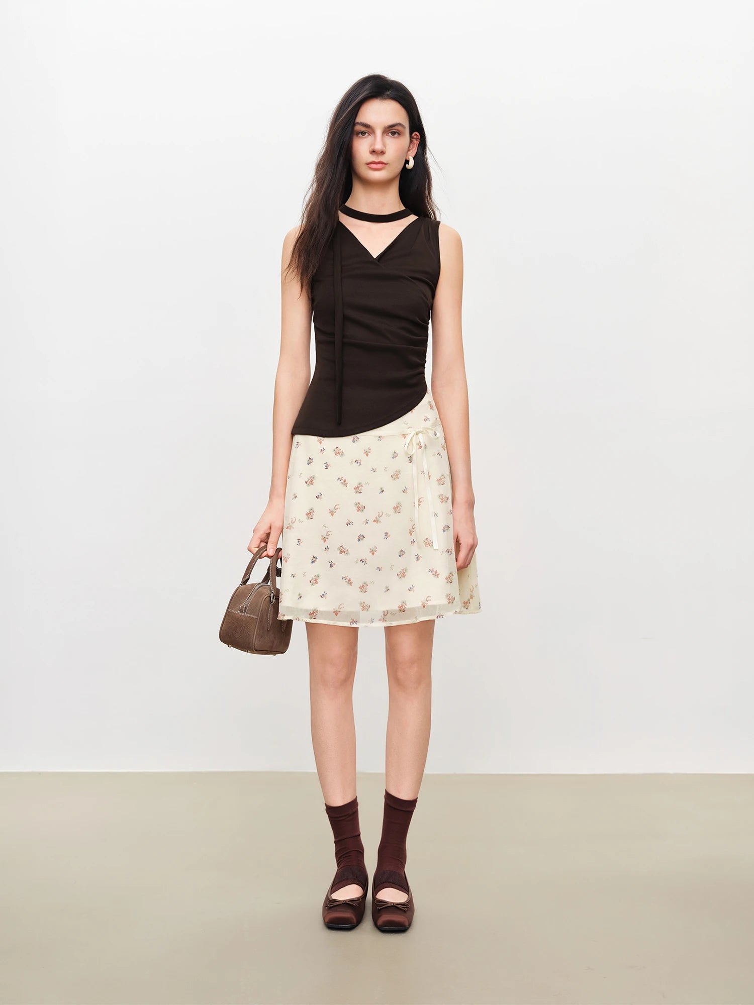 High-Waist Elastic Straight Full-Length Casual Pants Set