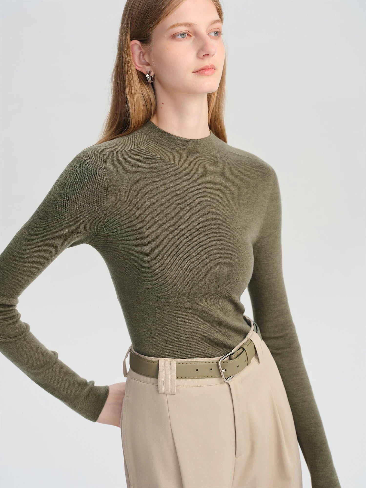 O-Neck Slim Fit 100% Sheep Wool Pullover Sweater Set