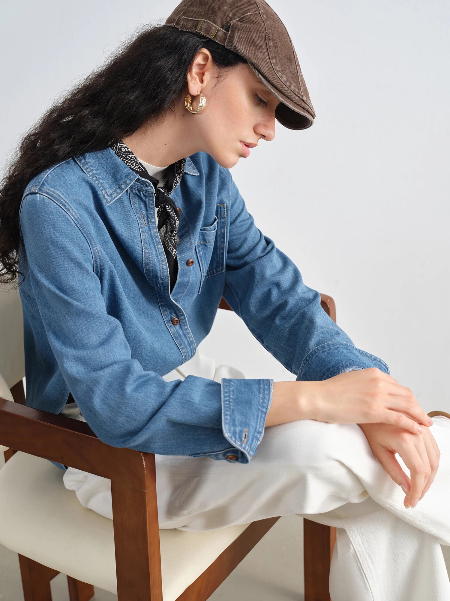 Casual Polo-Neck Long Sleeve Shirt