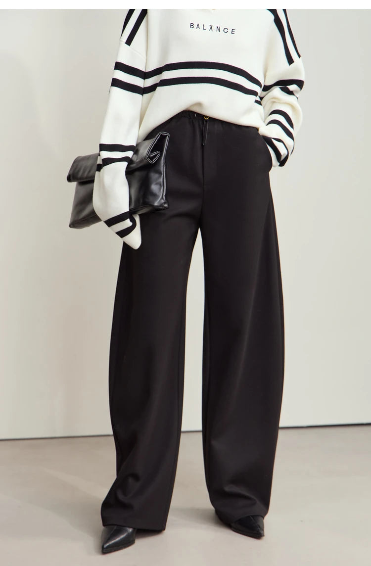 Loose Fit Straight Leg Drawstring Pants