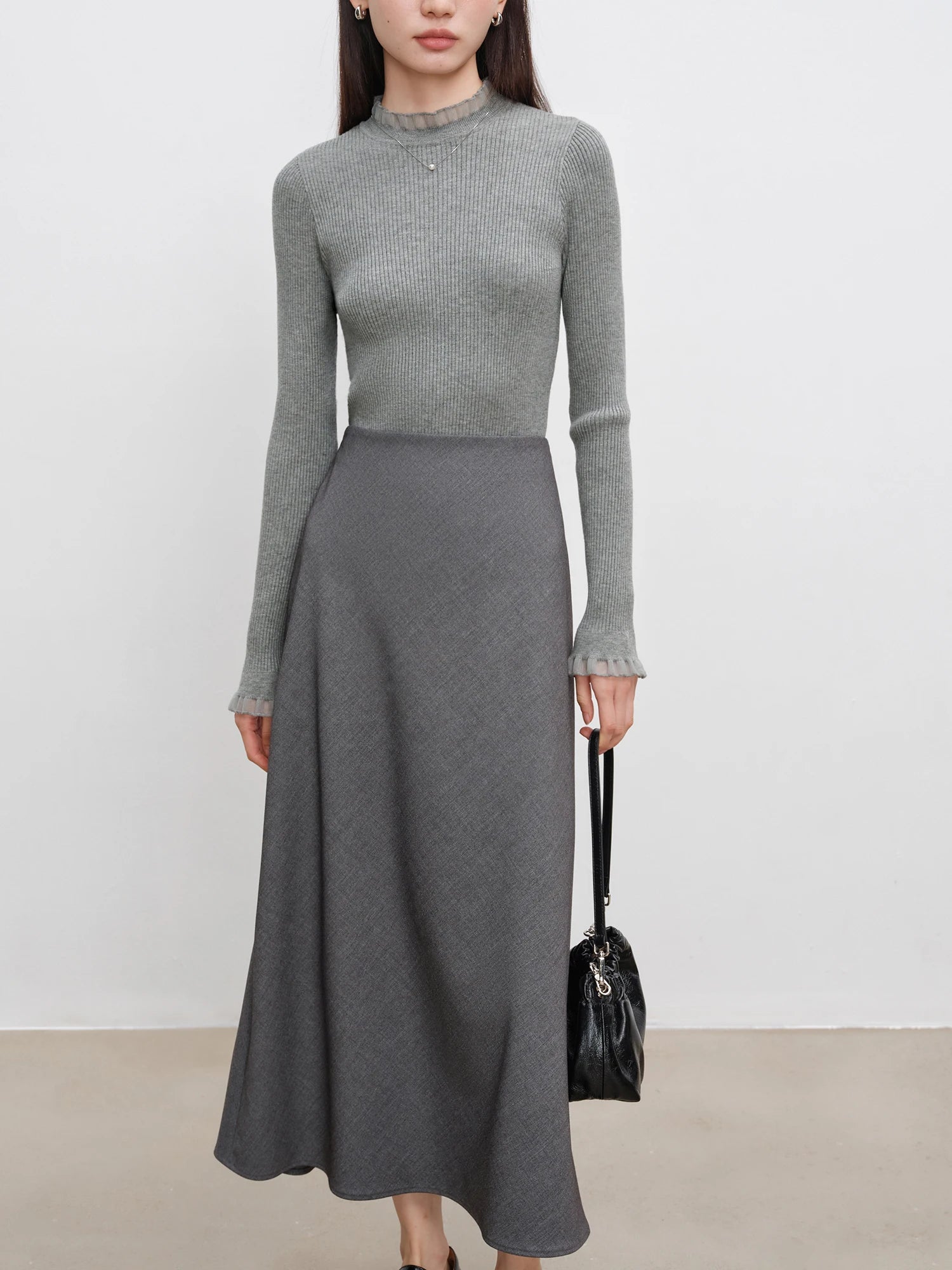 Elegant Slim Fit Mock Neck Office Sweater – Autumn/Winter Essential Knit