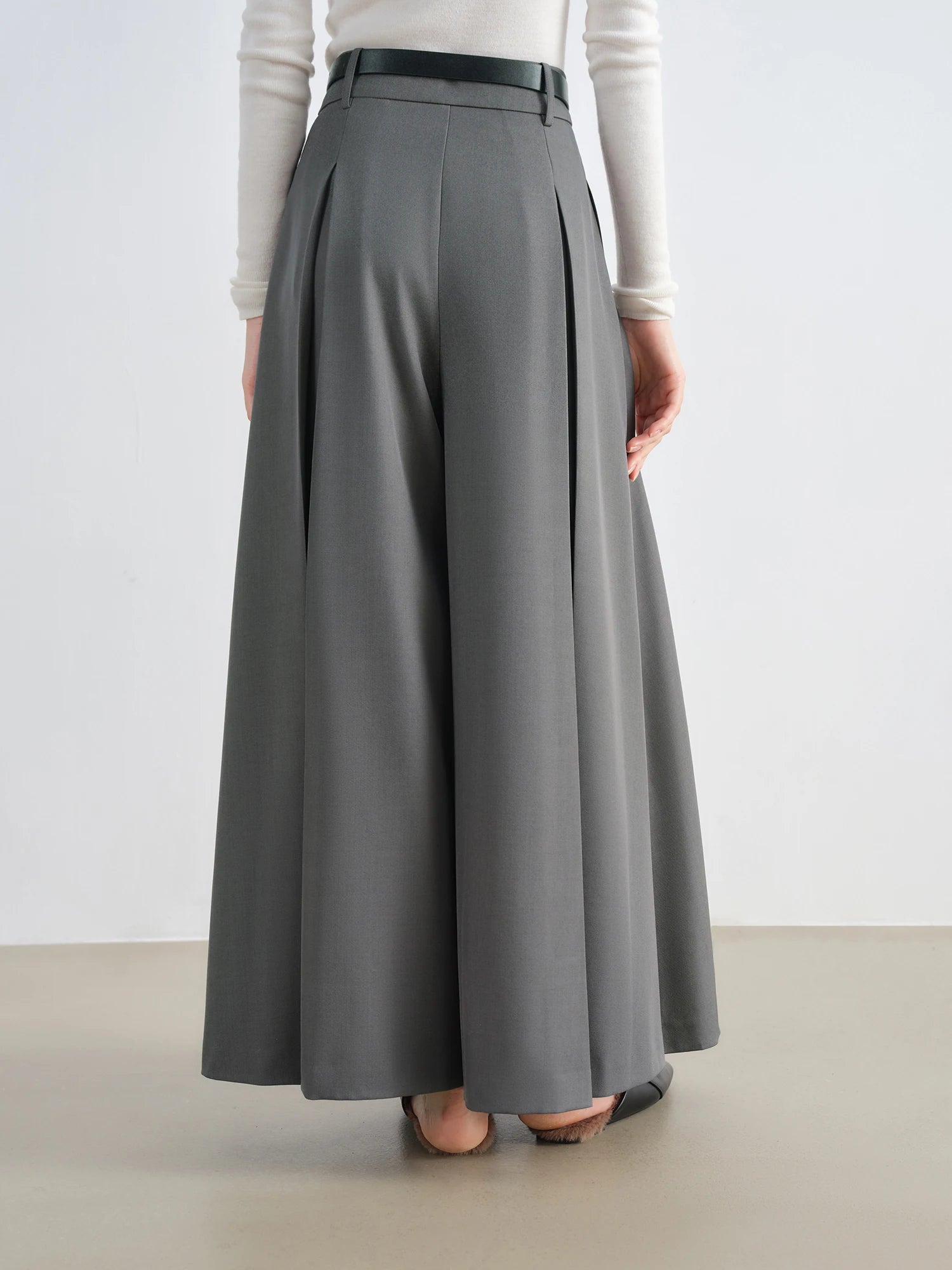 Elegant High-Waist Wide-Leg Skirt Pants
