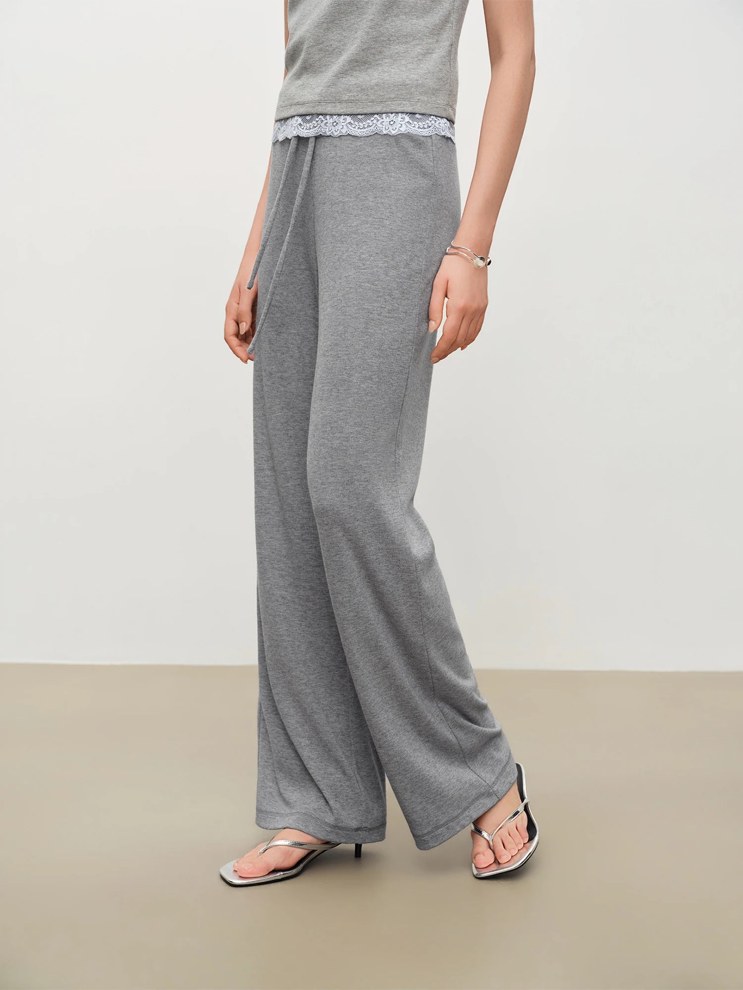 High-Waist Wide Leg Casual Pants