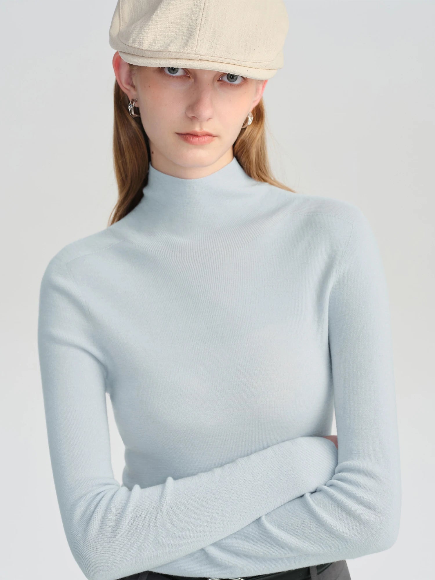 O-Neck Slim Fit 100% Sheep Wool Pullover Sweater Set