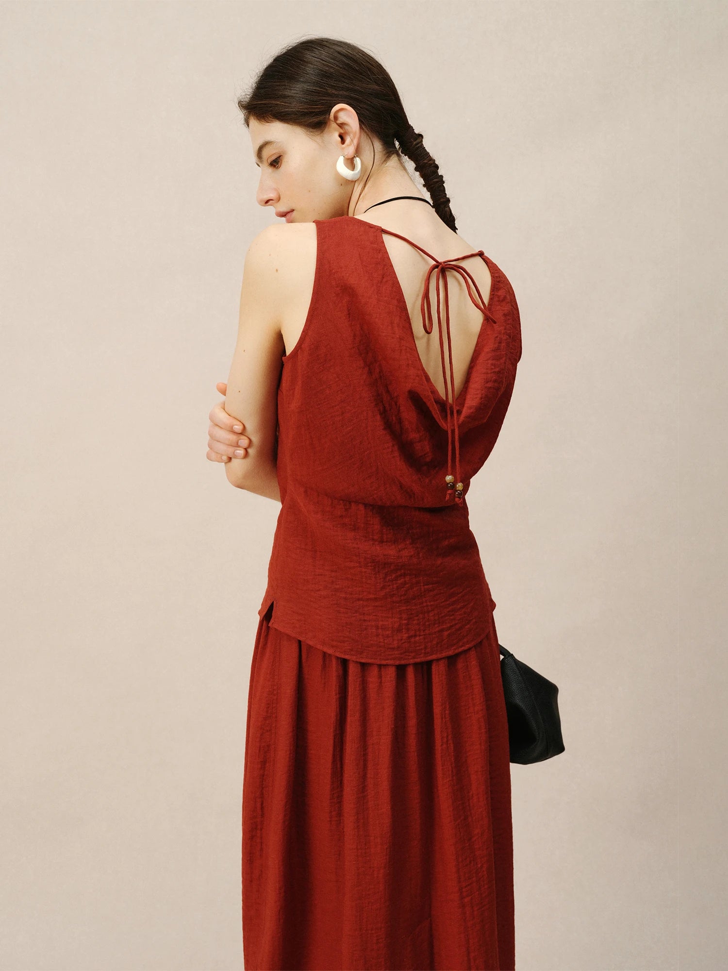 O-Neck Sleeveless A-Line Mid-Calf Casual Summer Set