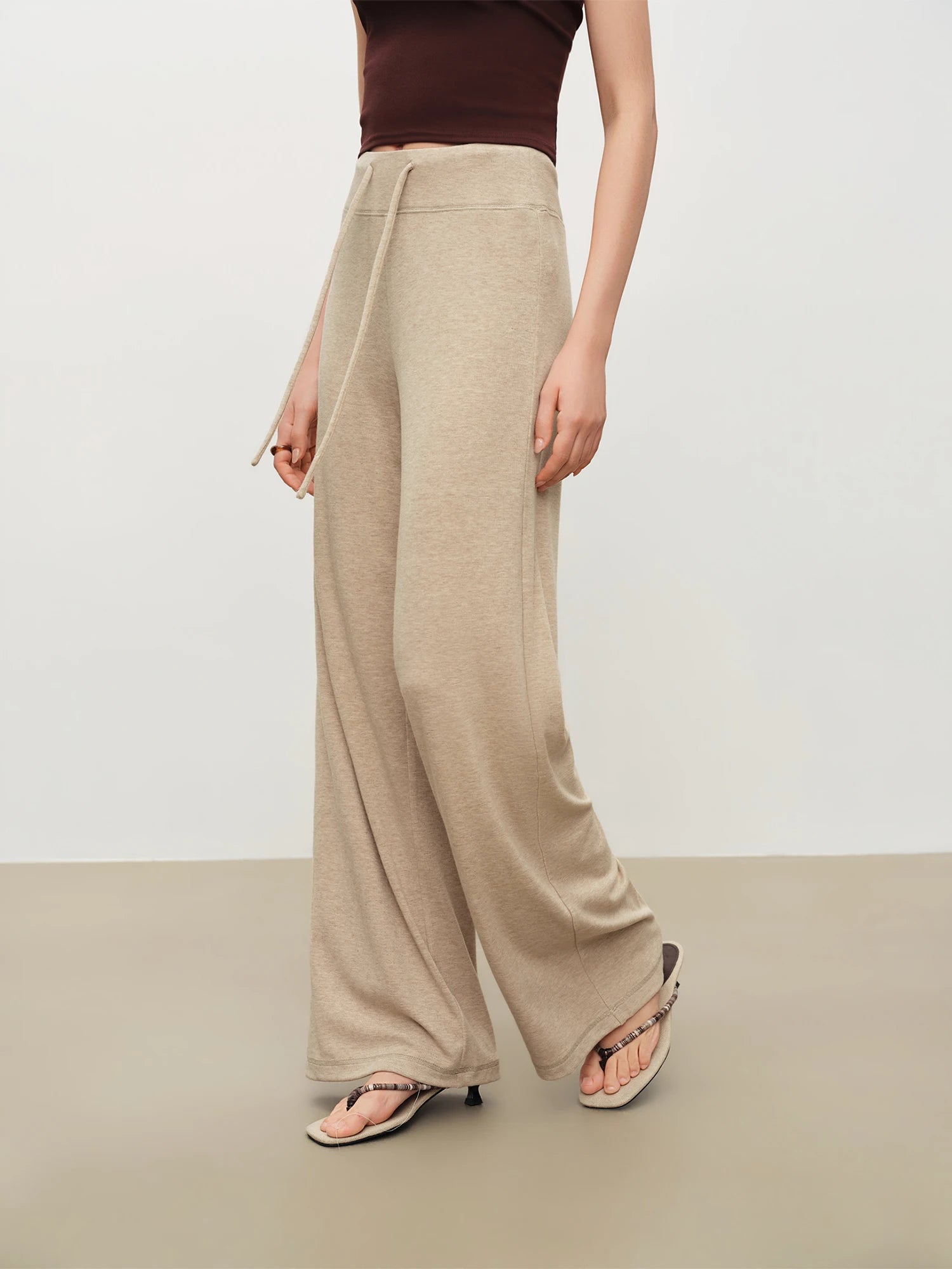 High-Waist Wide Leg Casual Pants