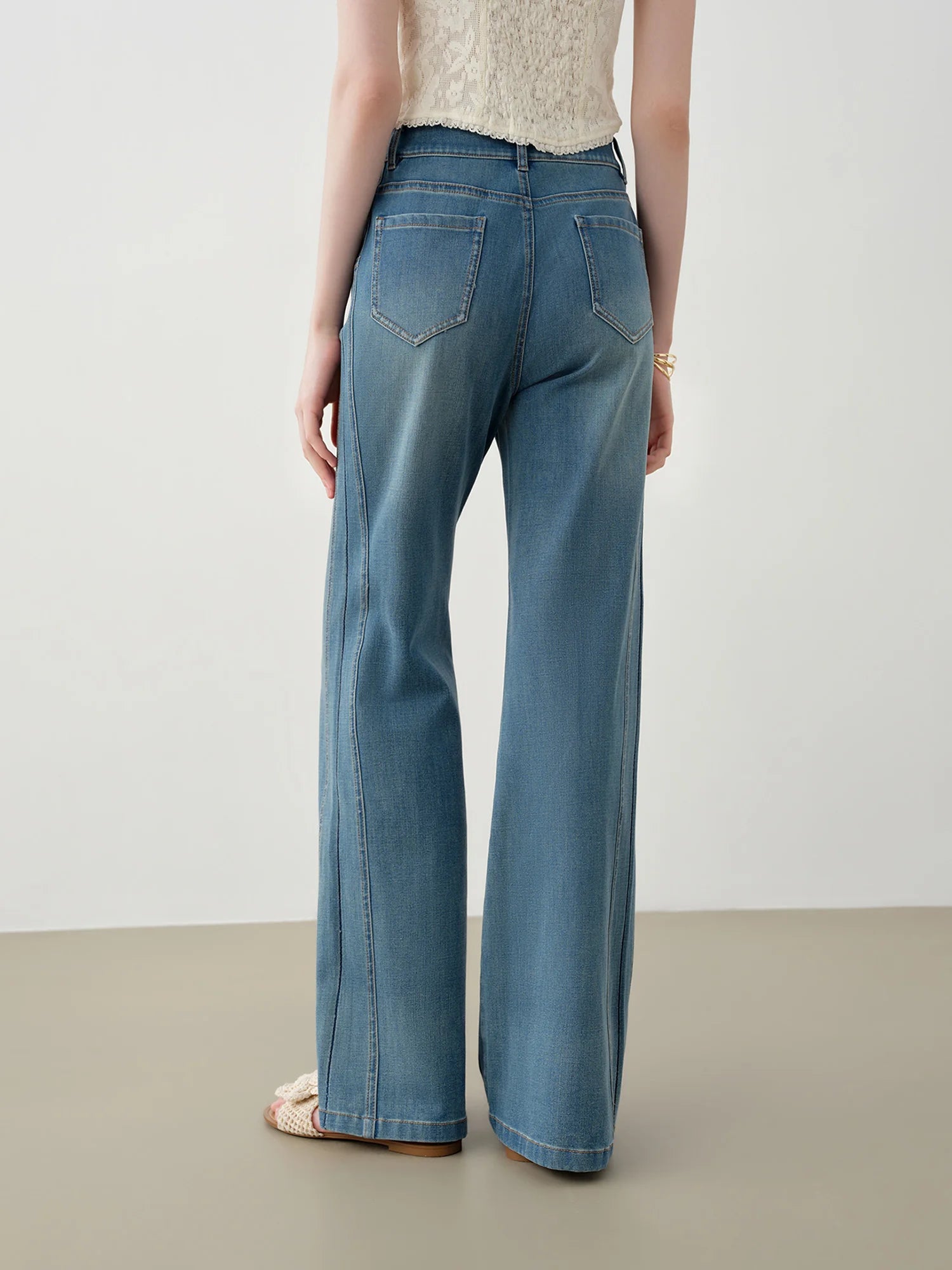 High-Waist Flare Denim Jeans with High Stretch Fit