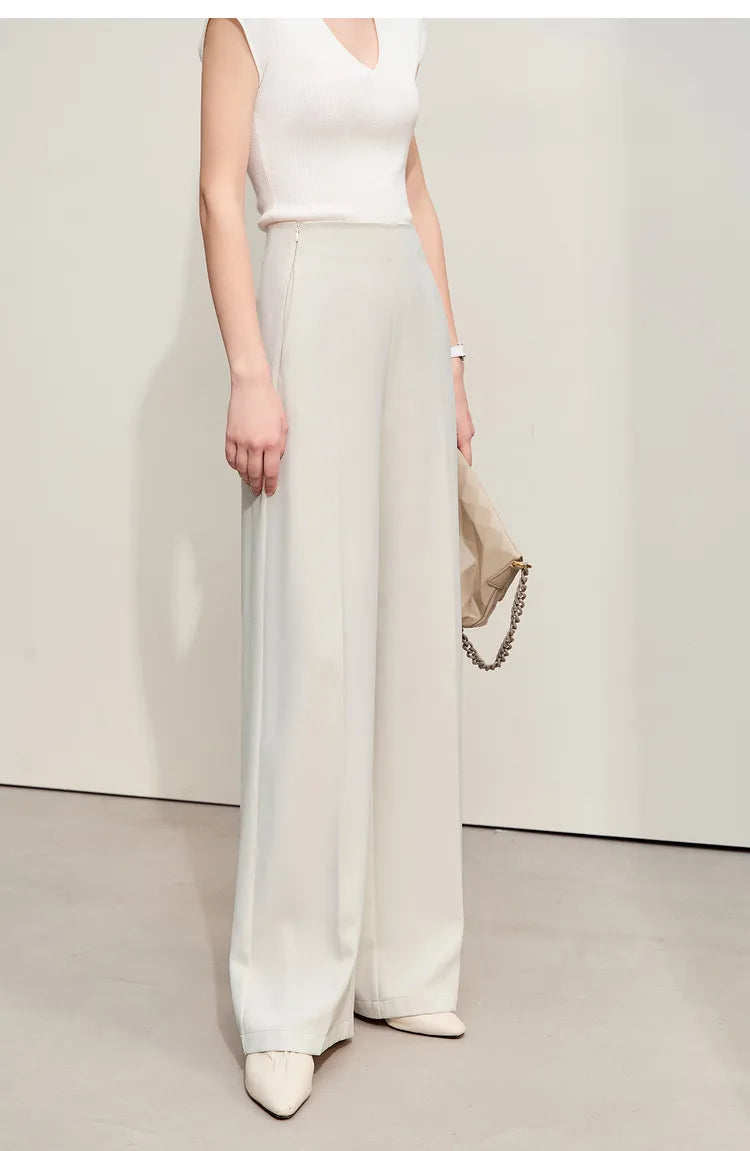 Loose Fit Wide Leg Twill Pants with Utility Details