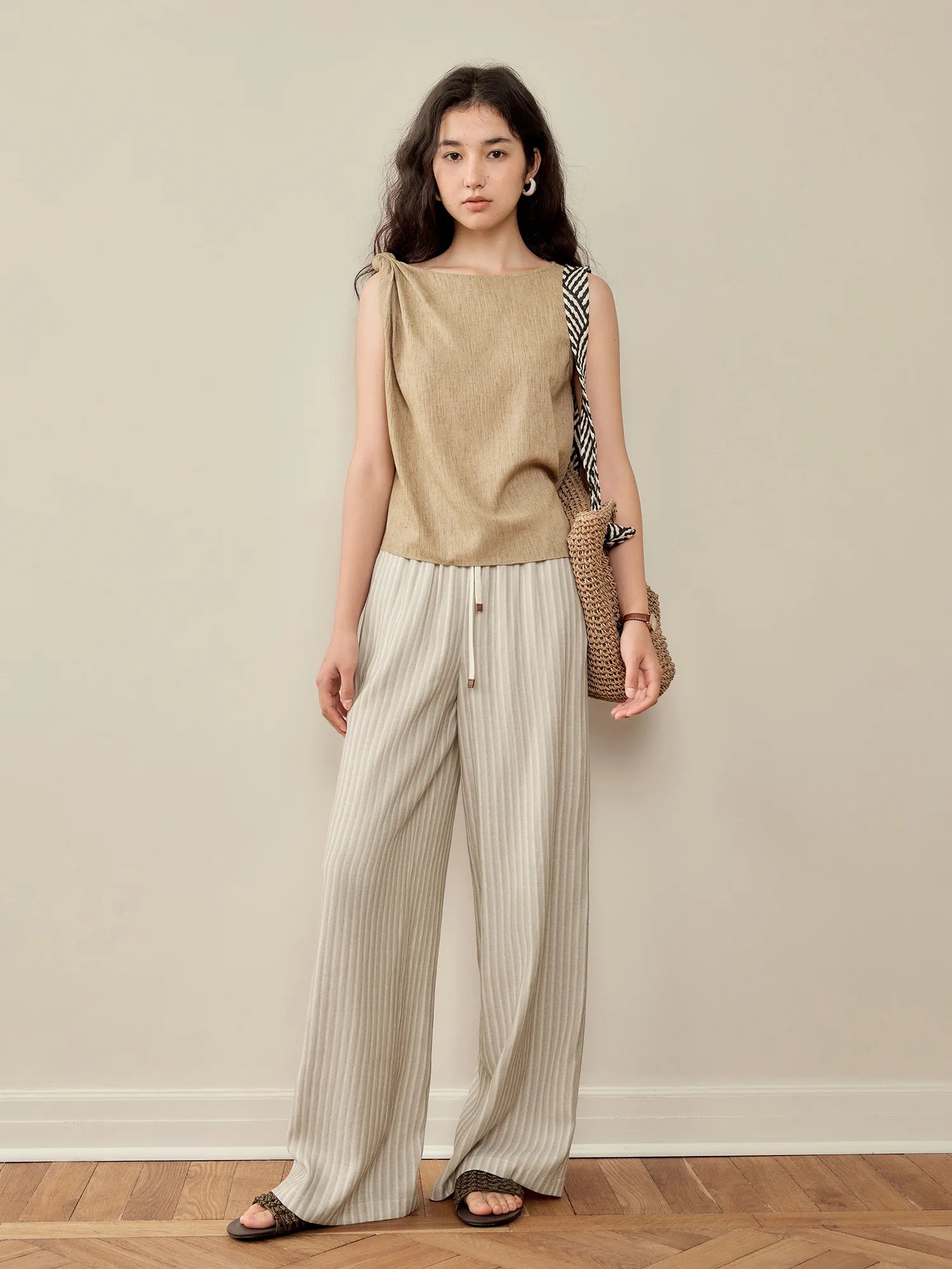 High-Waist Straight Leg Office Casual Pants